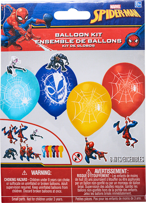 6ct, Spider-Man Webbed Wonder Latex Balloon Decorating Kit - Image 2