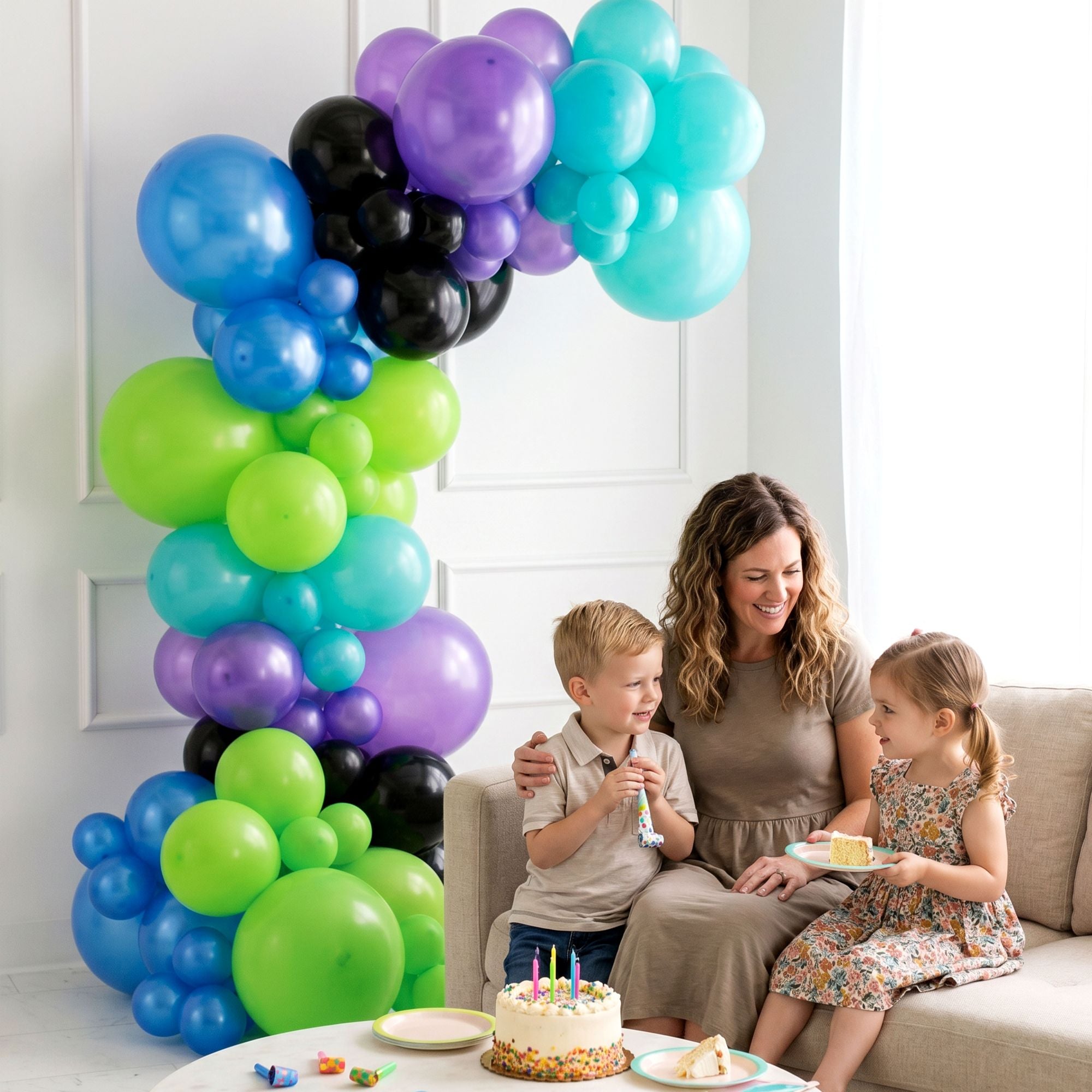 Air-Filled Latex Balloons Garland Cyber Brights, 90pc - Image 2