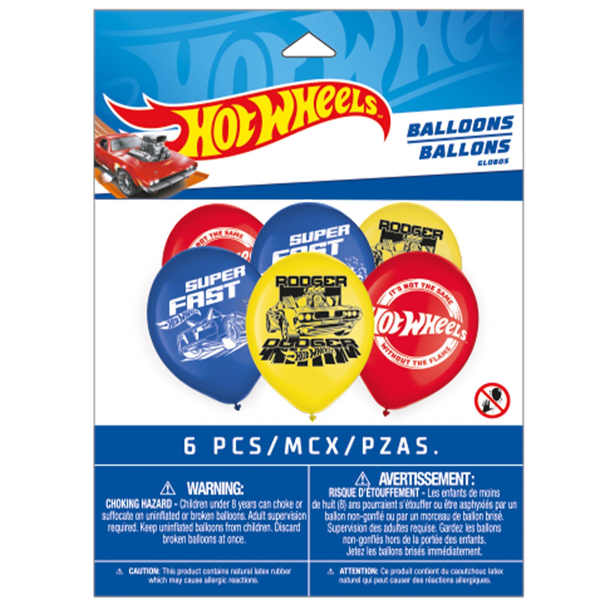 6ct, 12in, Hot Wheels Latex Balloons - Image 2
