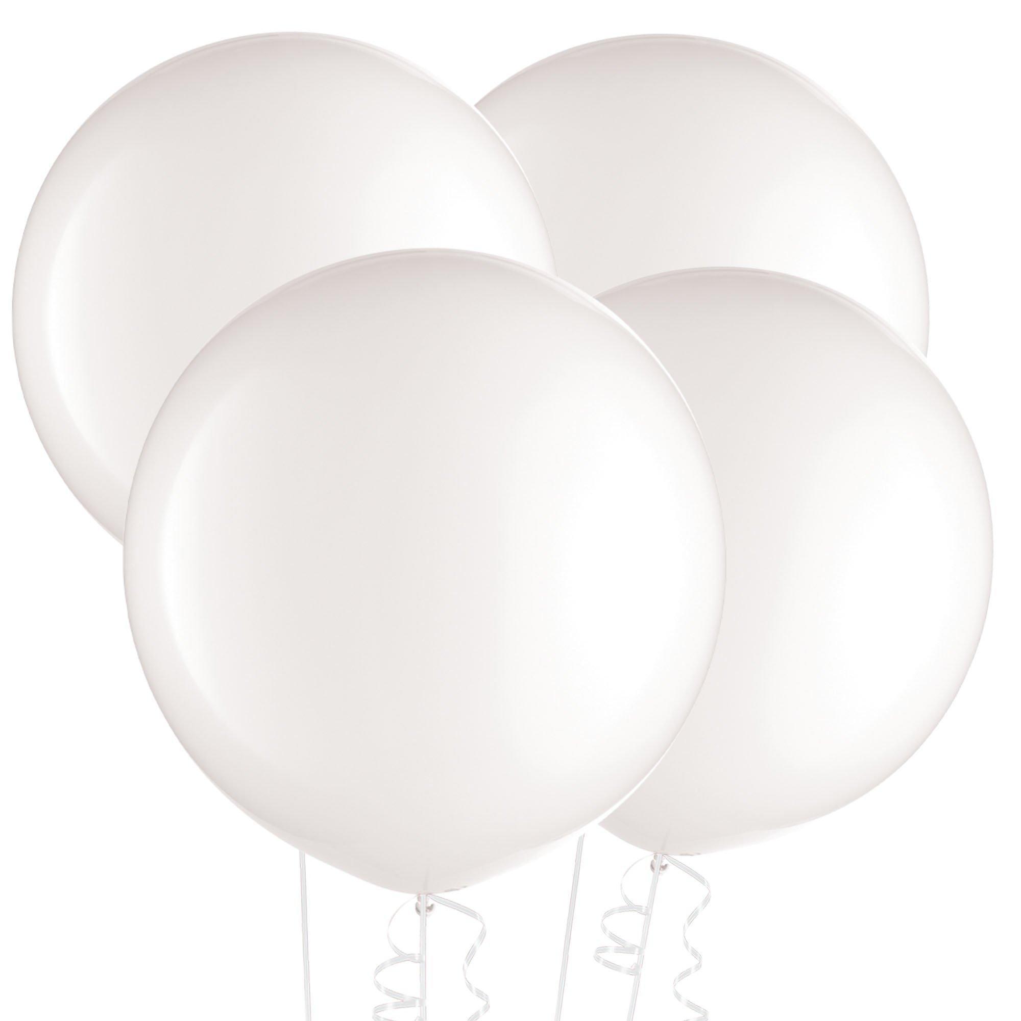 White Latex Balloons, 24in, 4ct