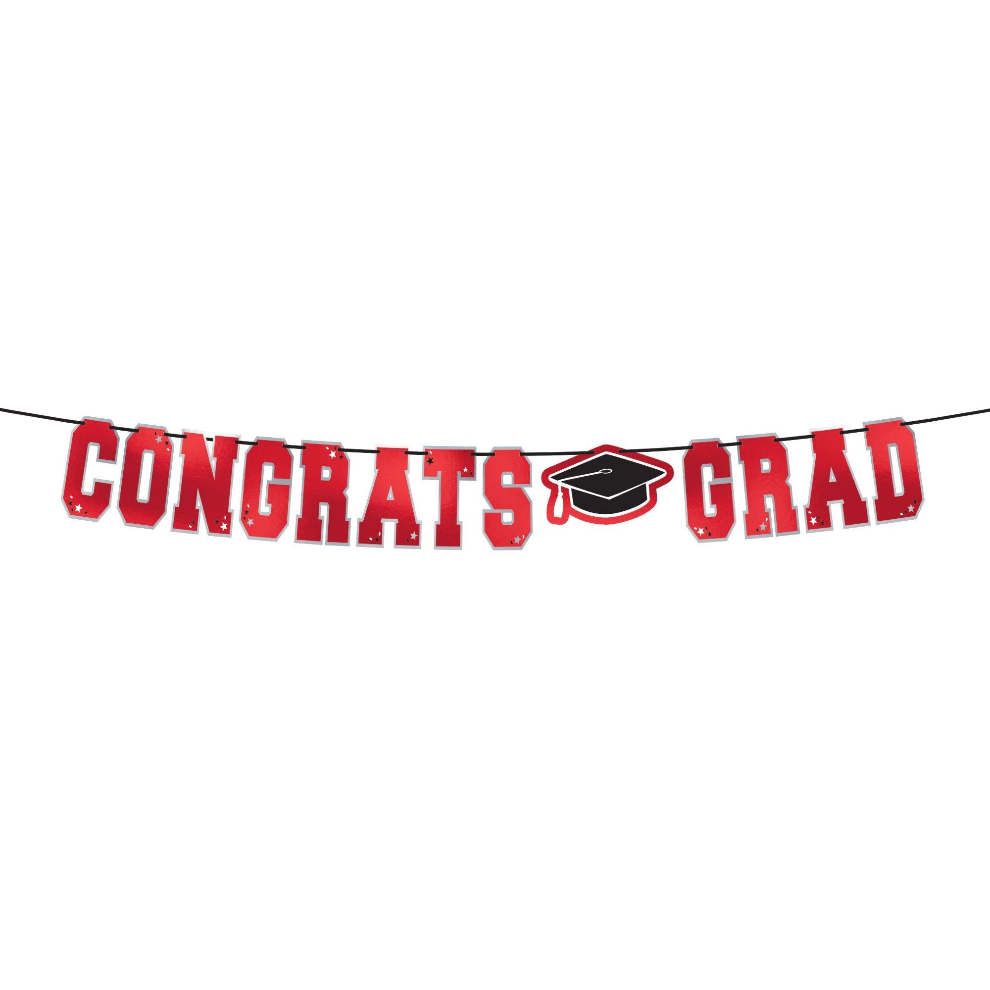 Congrats Grad Letter Banner, Assorted Colors - Image 2