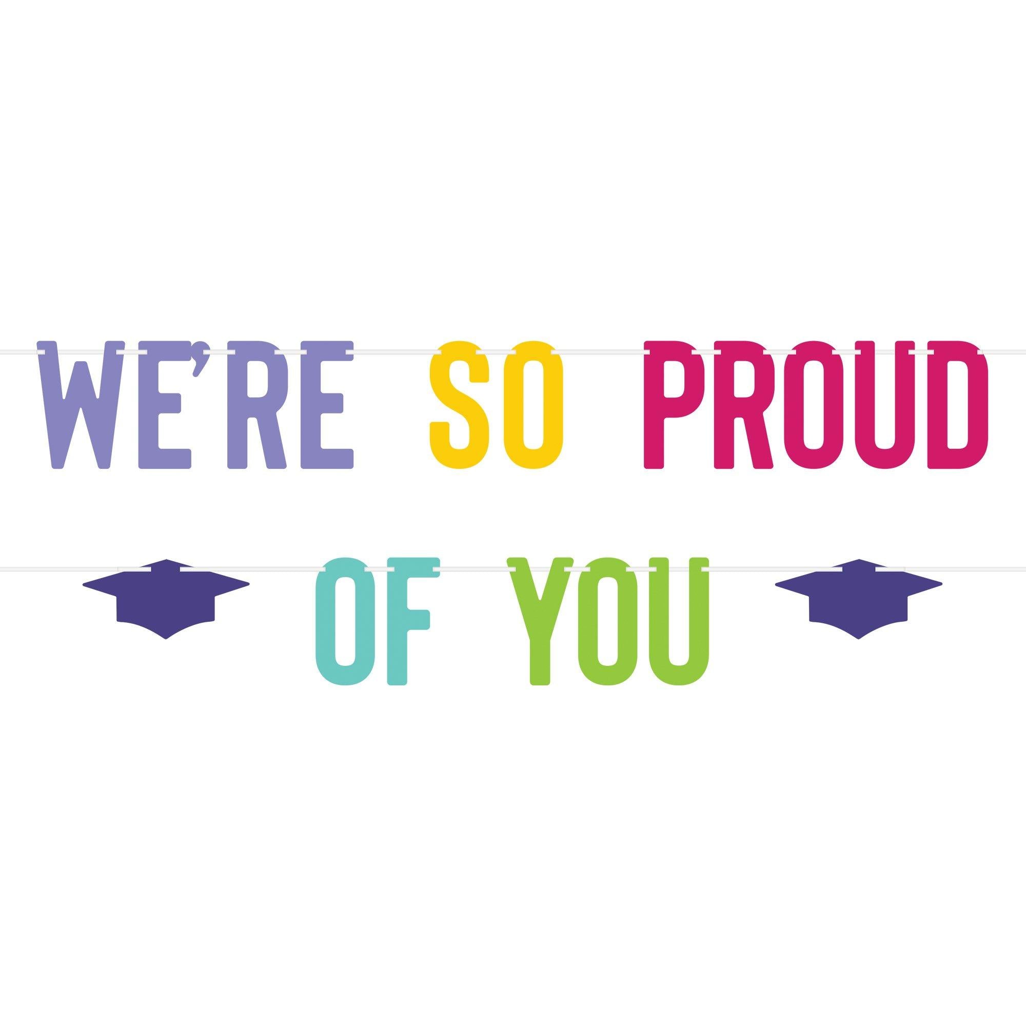 “We’re So Proud of You” Graduation Paper Letter Banner, 8.5″ x 12.3″