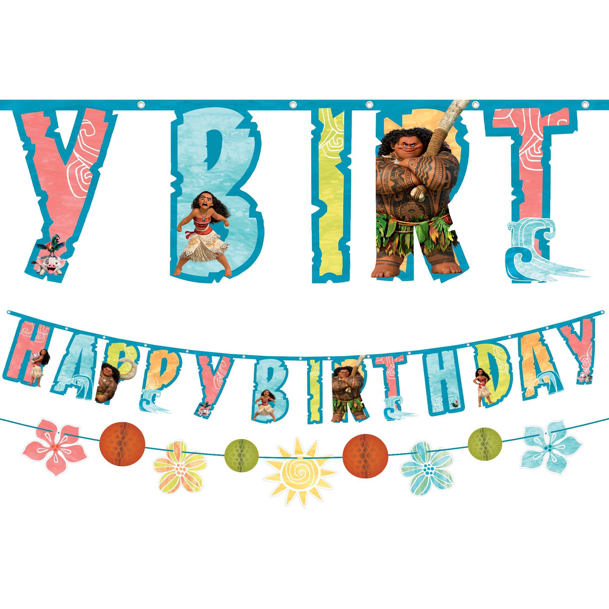 Moana Birthday Banner Set, 2pc, 5.3ft