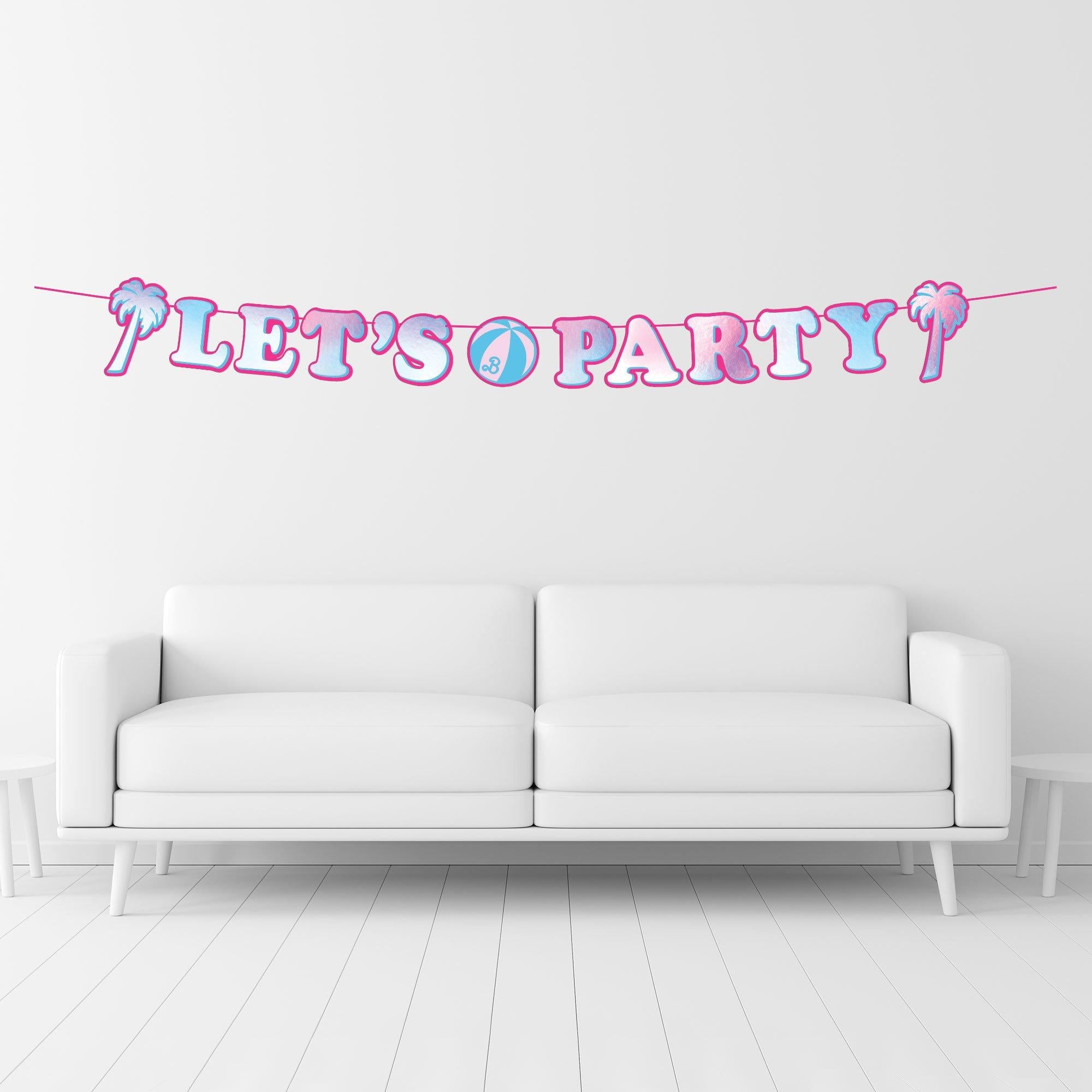 Metallic Malibu Barbie Cardstock Letter Banner, 12ft - Image 2