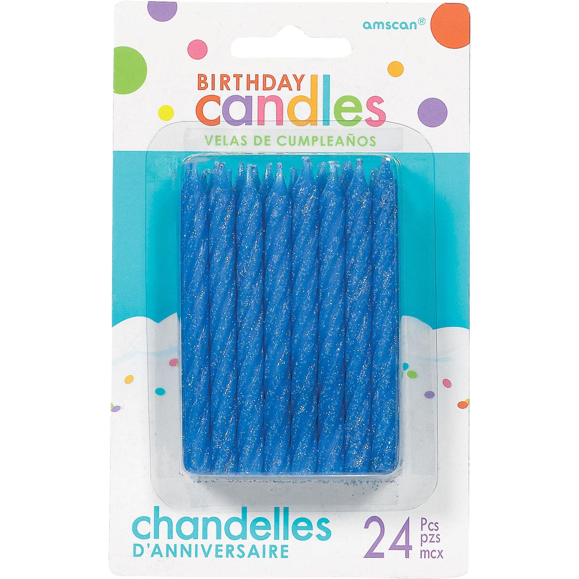 Glitter Spiral Birthday Candles, 24ct, Assorted Colors