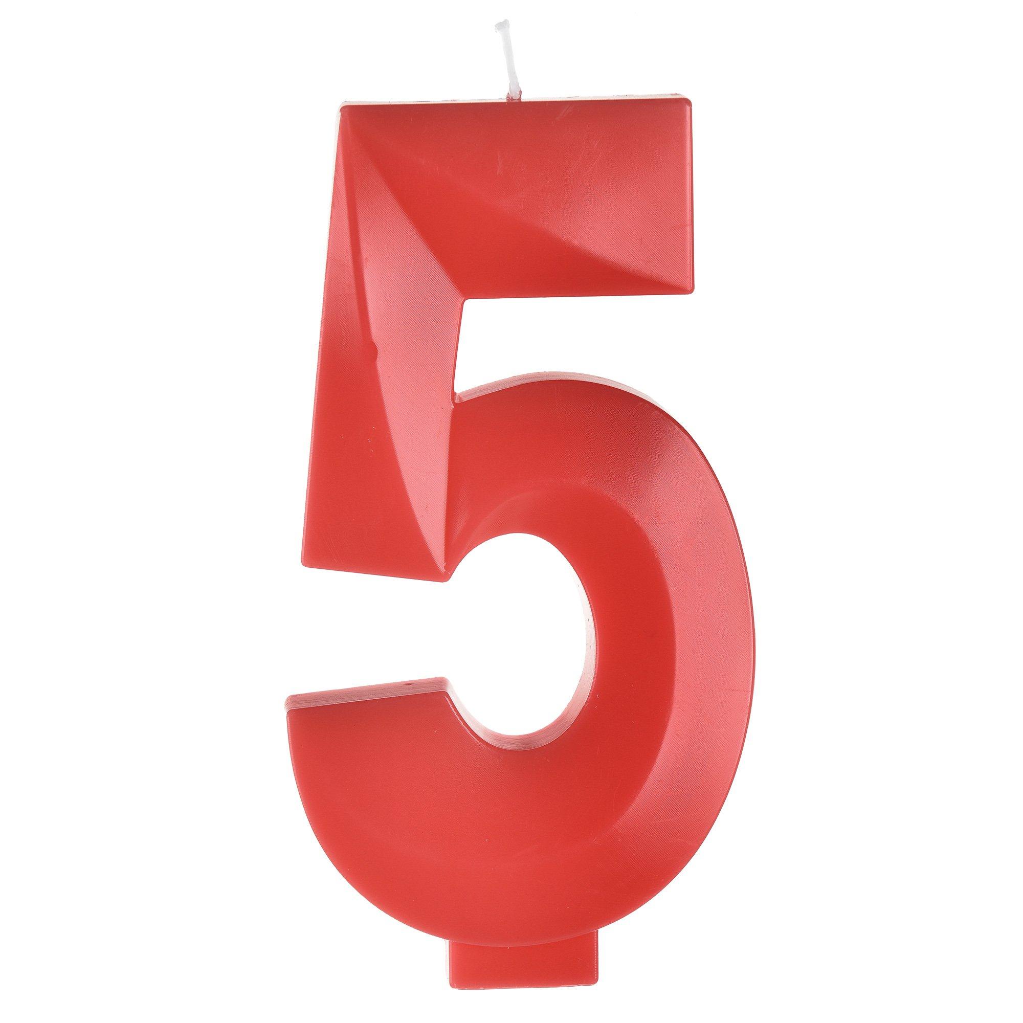 Faceted Number (0-9) Birthday Candle, 5.25in