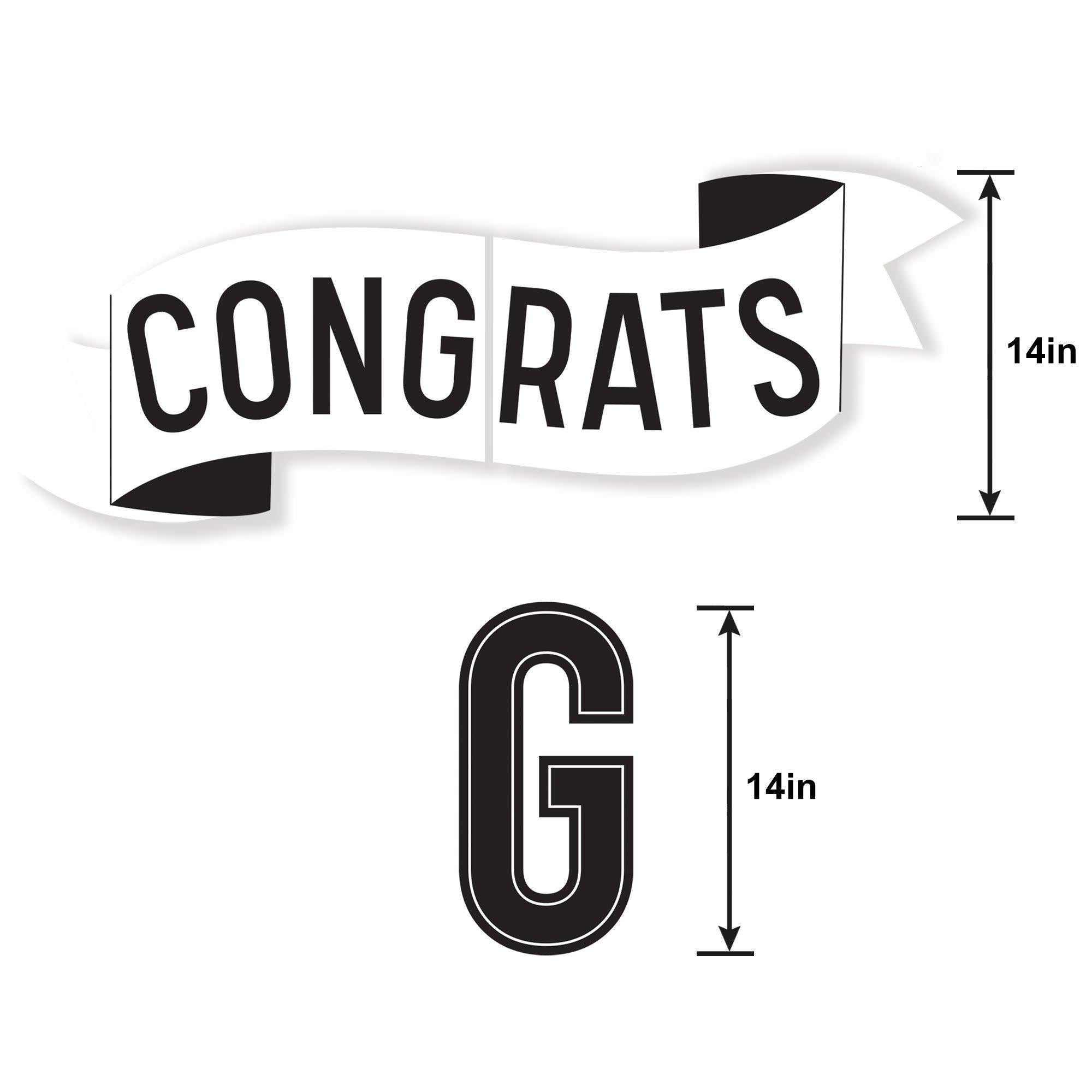 Congrats Grad Plastic & Metal Yard Sign Kit, 14in, 6pc - Image 2