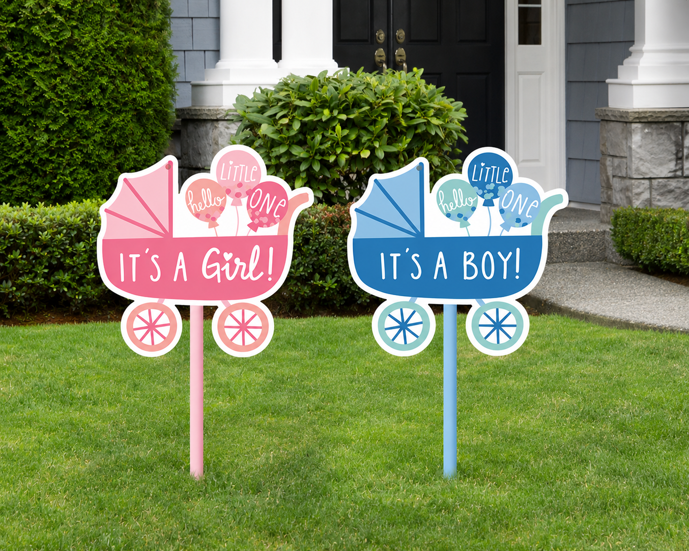 Oh Baby! Carriage Baby Shower Plastic Yard Sign, 15in x 25in, Assorted Colors