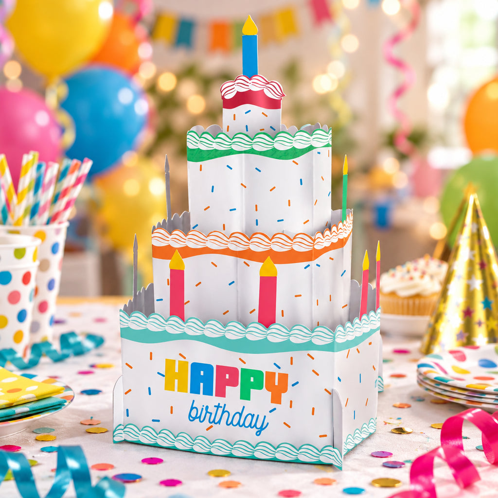 Colorful Collage Centerpiece Cake, 10 in