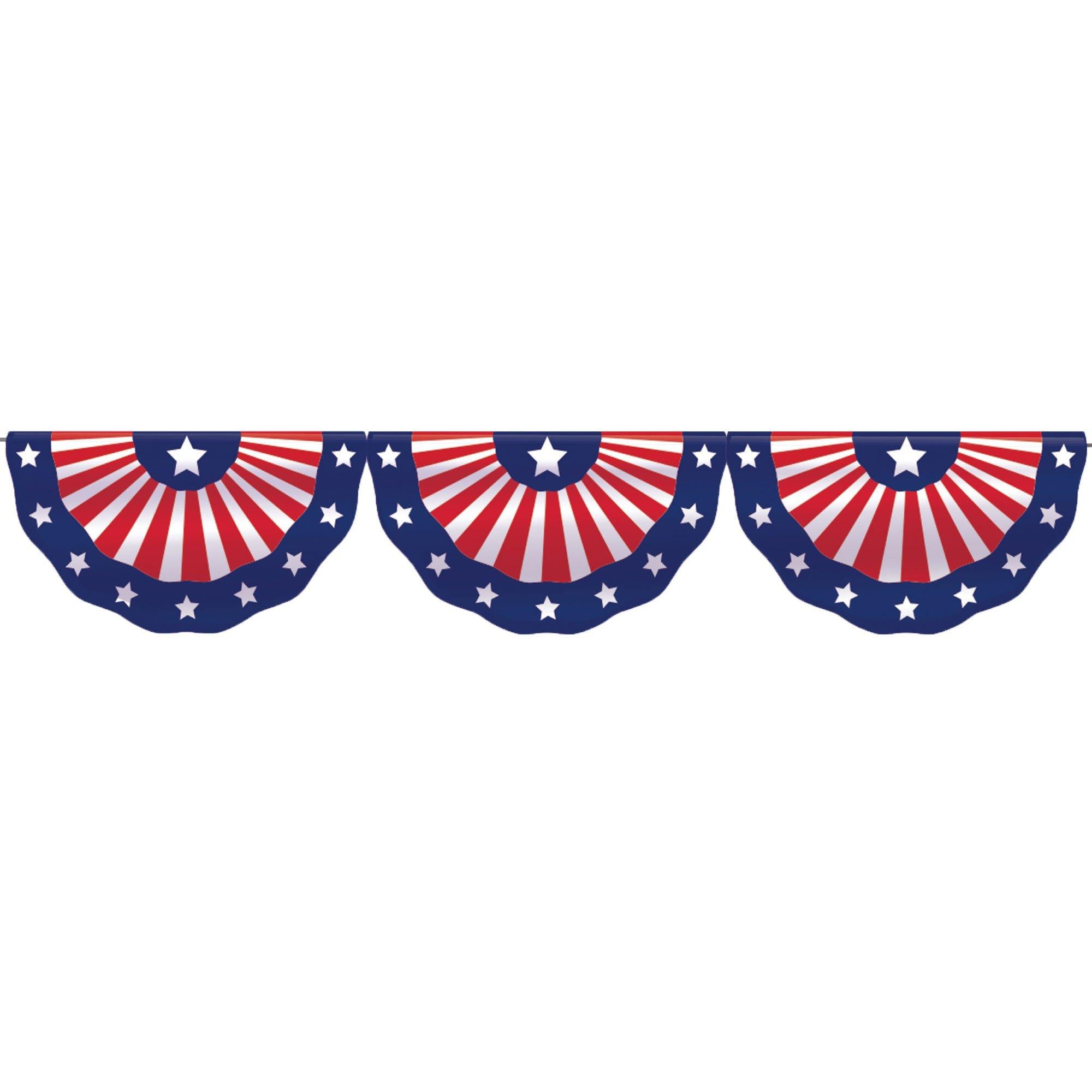 Patriotic Fabric Bunting, 11ft x 1.6ft - Image 2