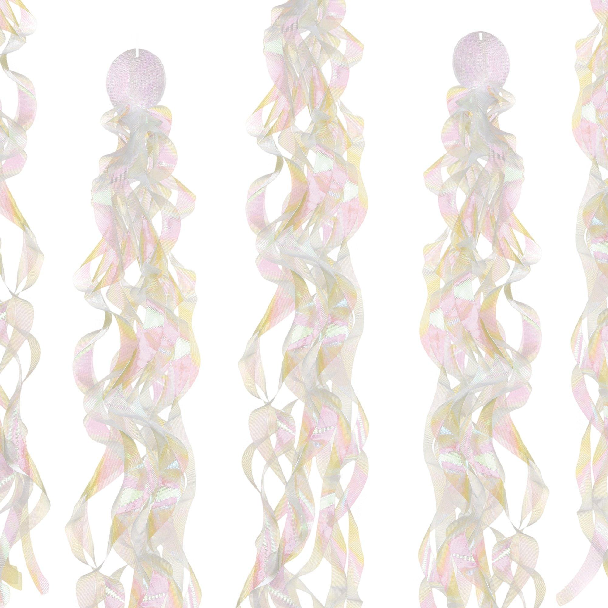 Iridescent Luminous Rainbow Fabric Swirl Decorations, 34in, 10ct - Image 2