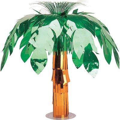 Metallic Palm Tree Table Centerpiece, 20in – Tropical Foil Decor