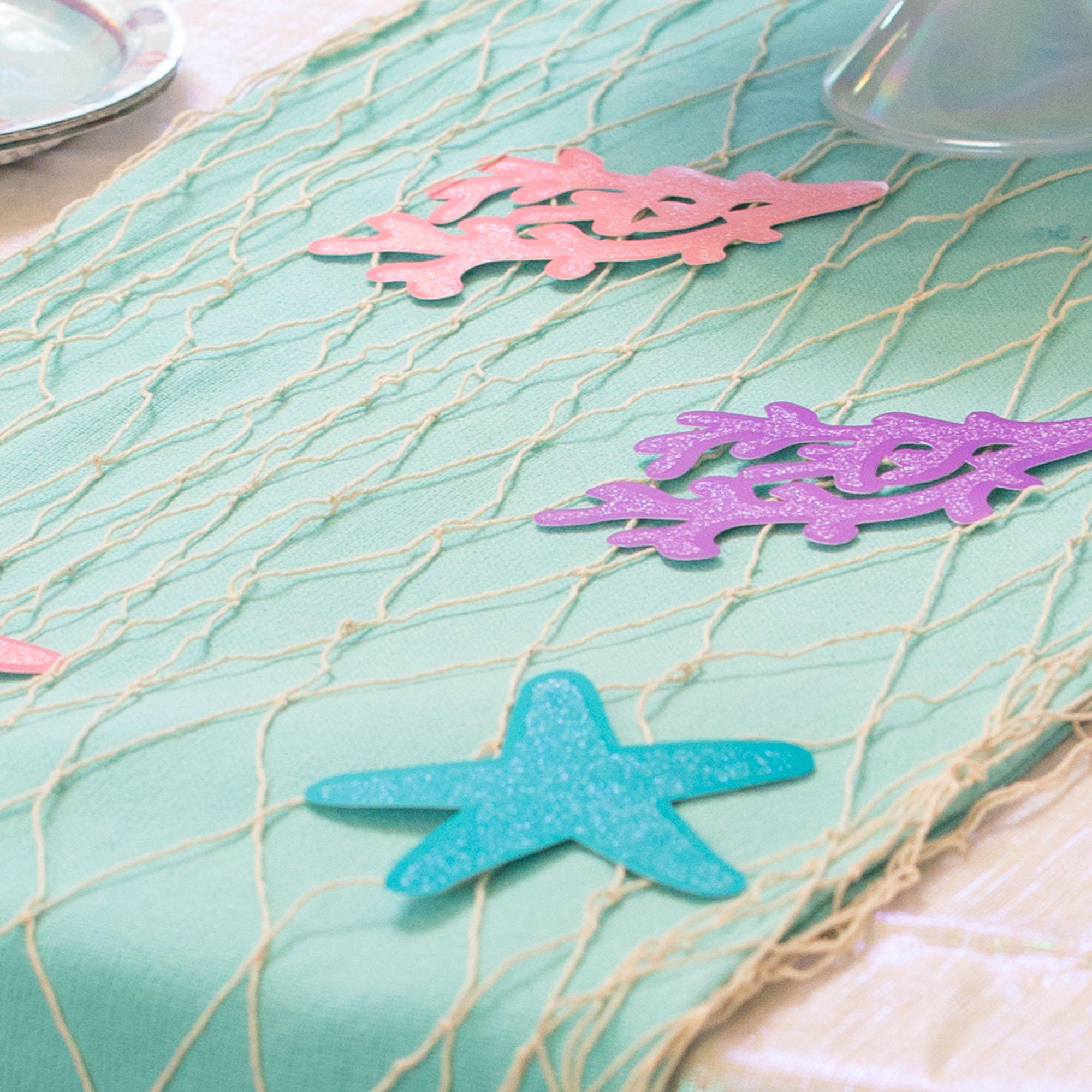 Glitter Shimmering Mermaids Fishnet Table Runner Decorating Kit, 13pc - Image 2