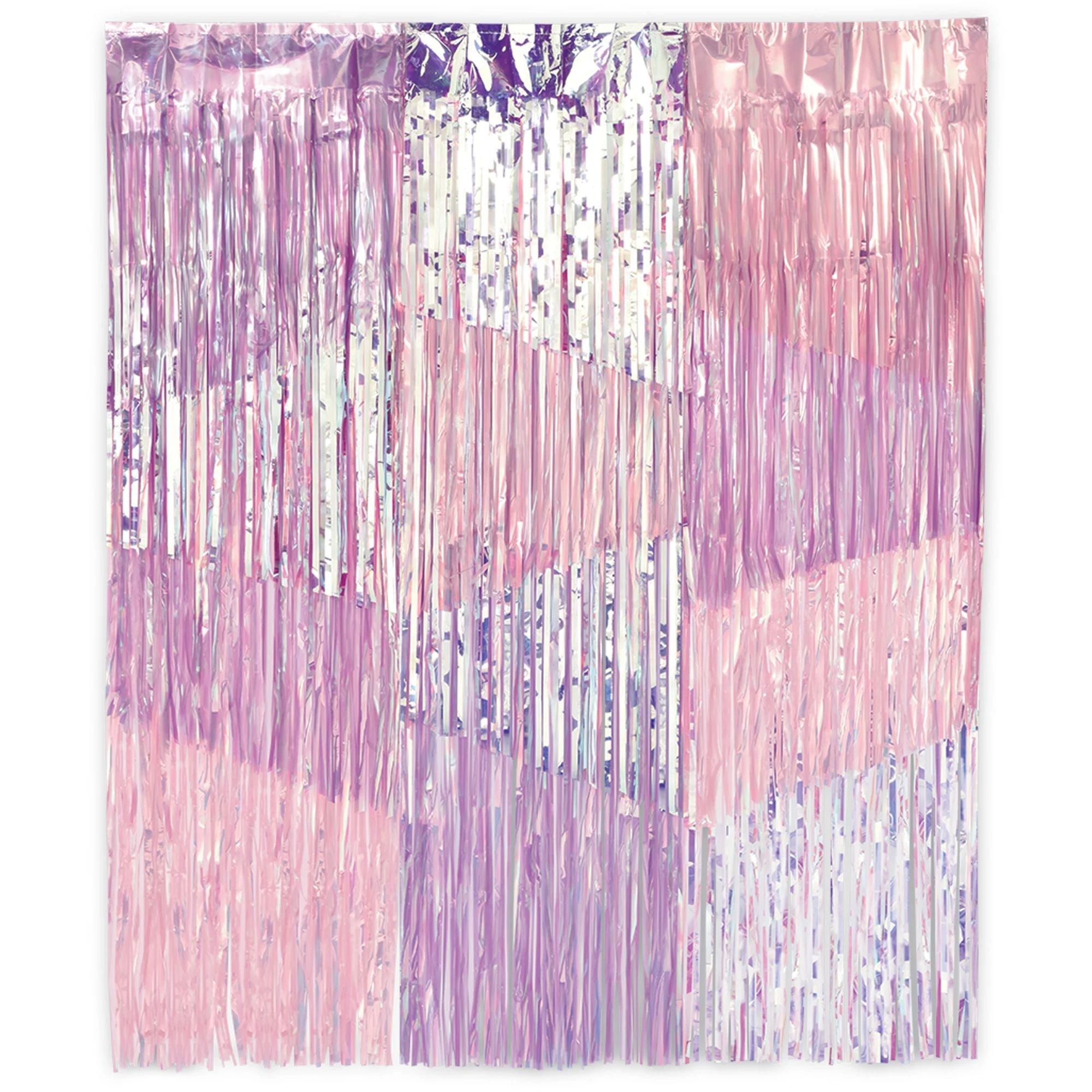 Iridescent Luminous Pastel Fringe Backdrop Curtain, 36in x 48in - Image 2
