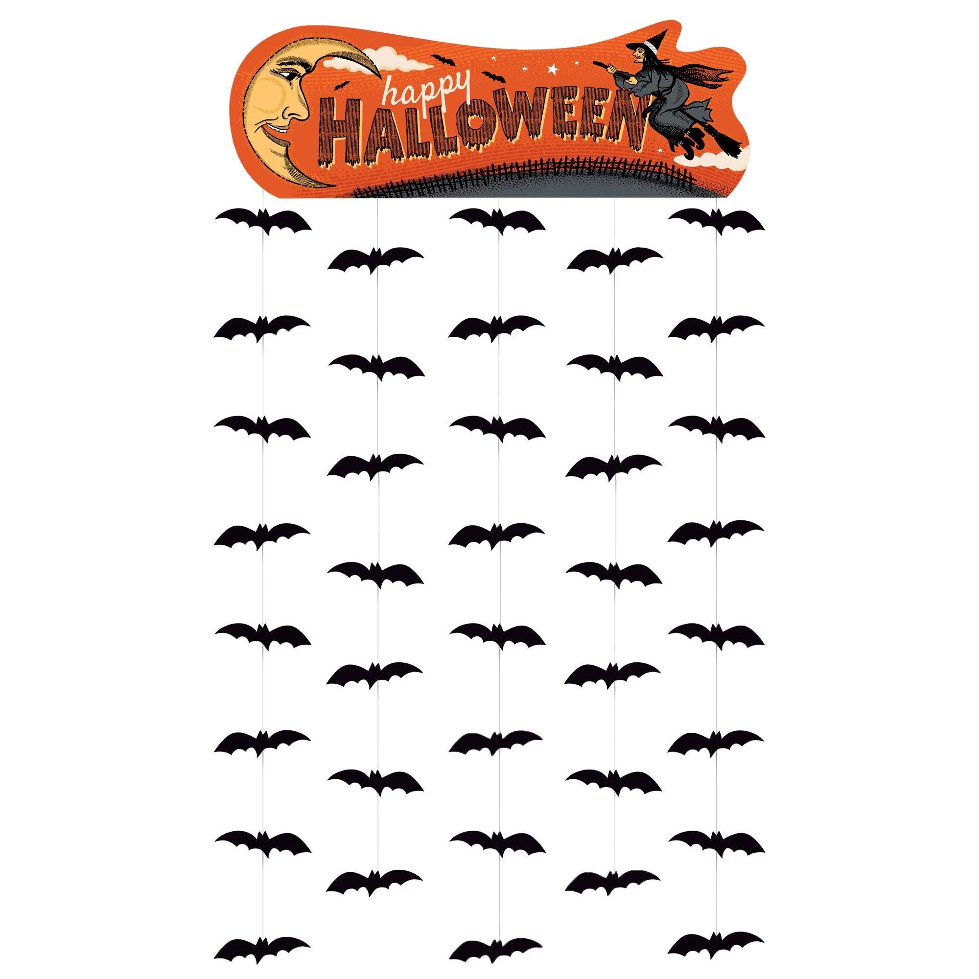 Vintage Halloween Cardstock Door Curtain, 3.25ft x 6.41ft - Image 2
