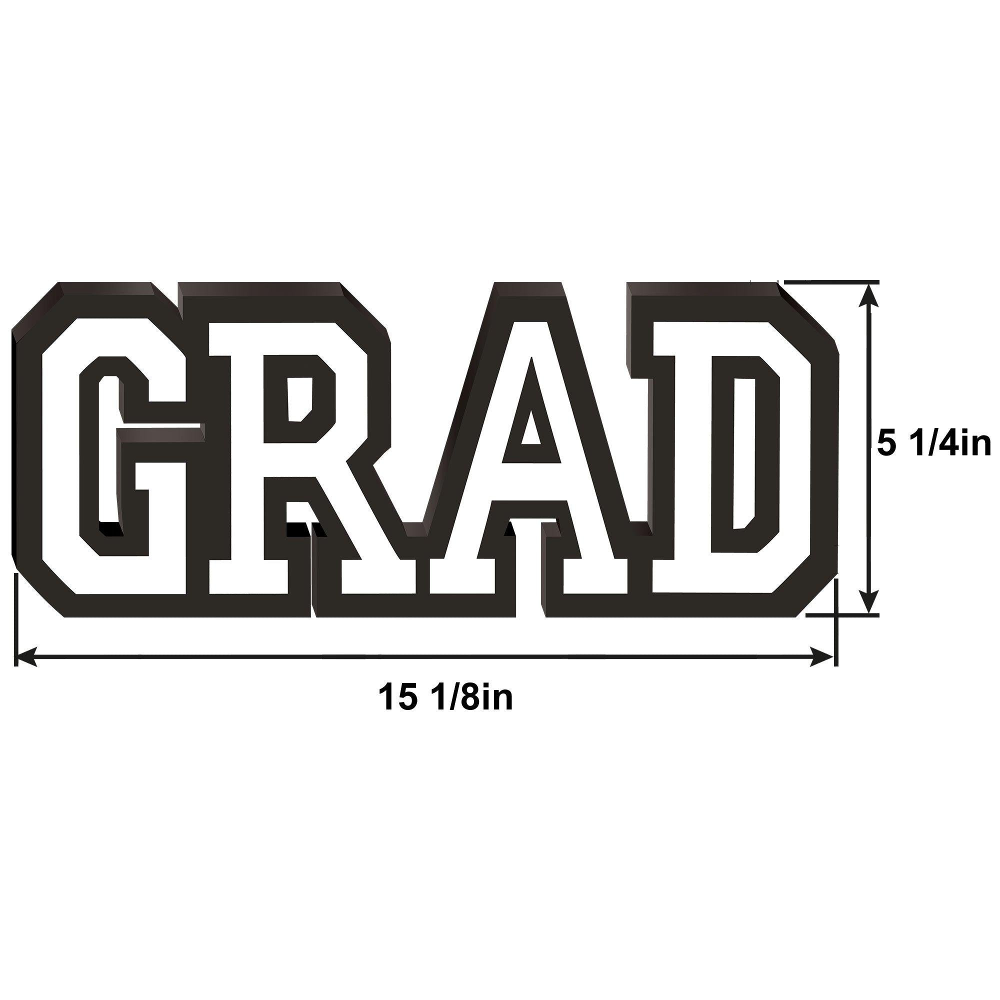 White Grad MDF Standing Sign, 13.12in x 5.25in - Image 2