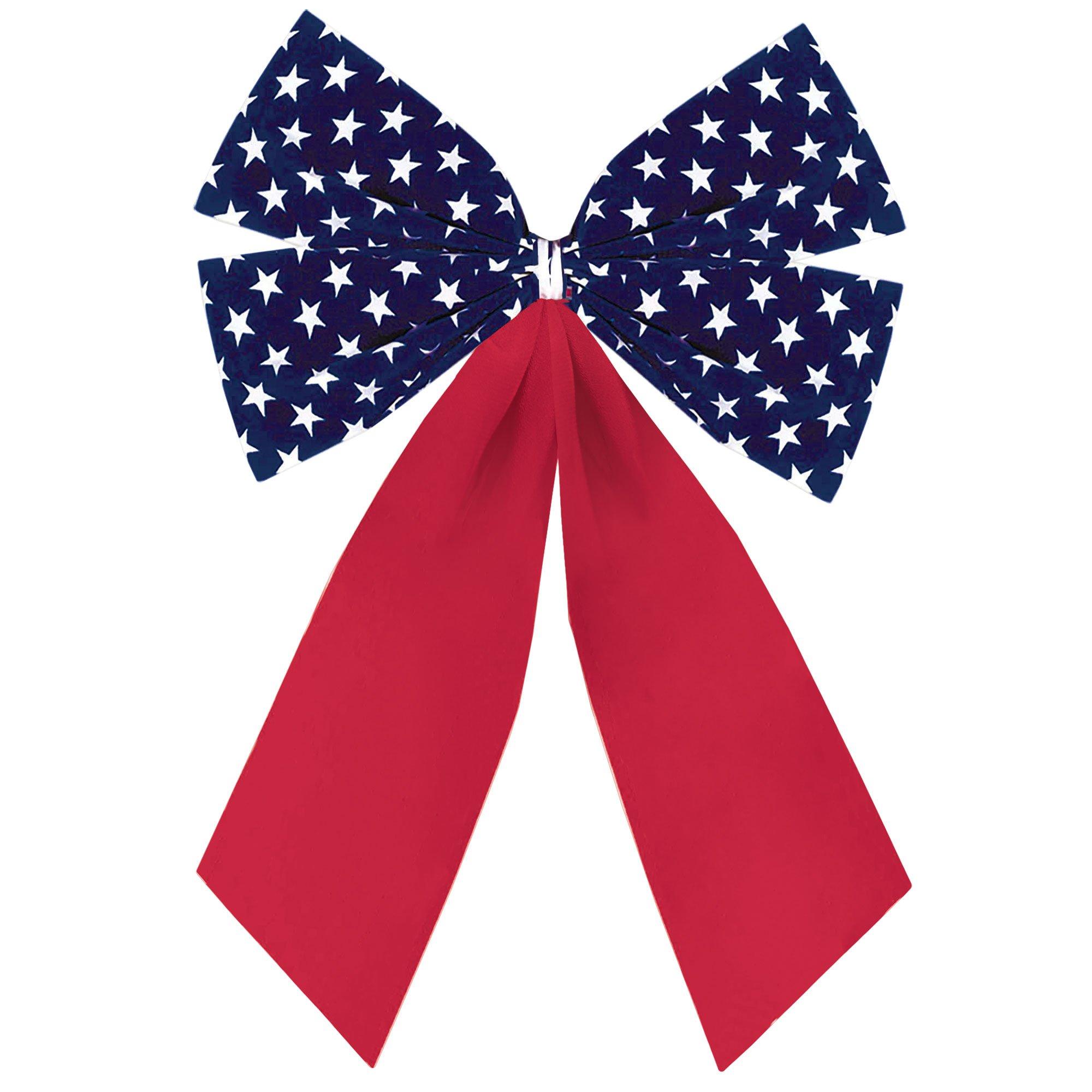 Patriotic Flocked Bow, Multiple Sizes - Image 2