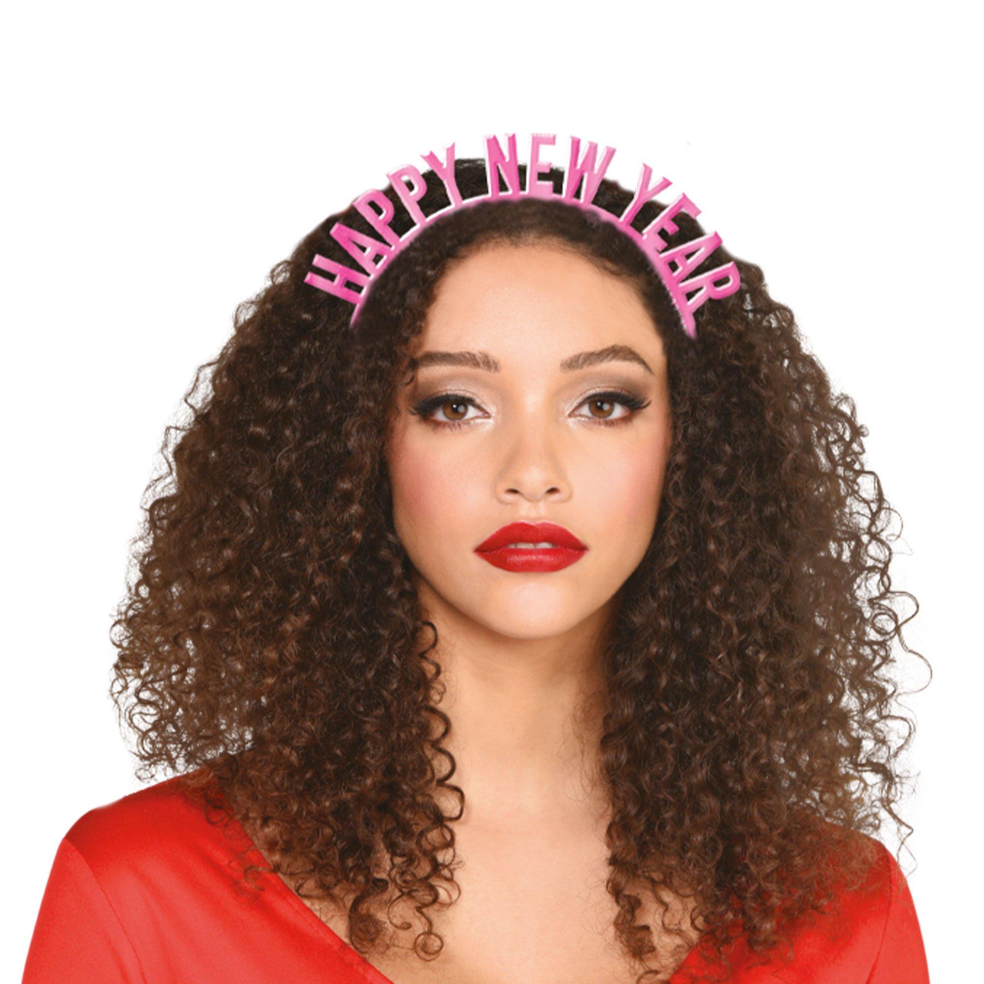 Multicolor Happy New Year Plastic Headbands, 6ct - Image 2