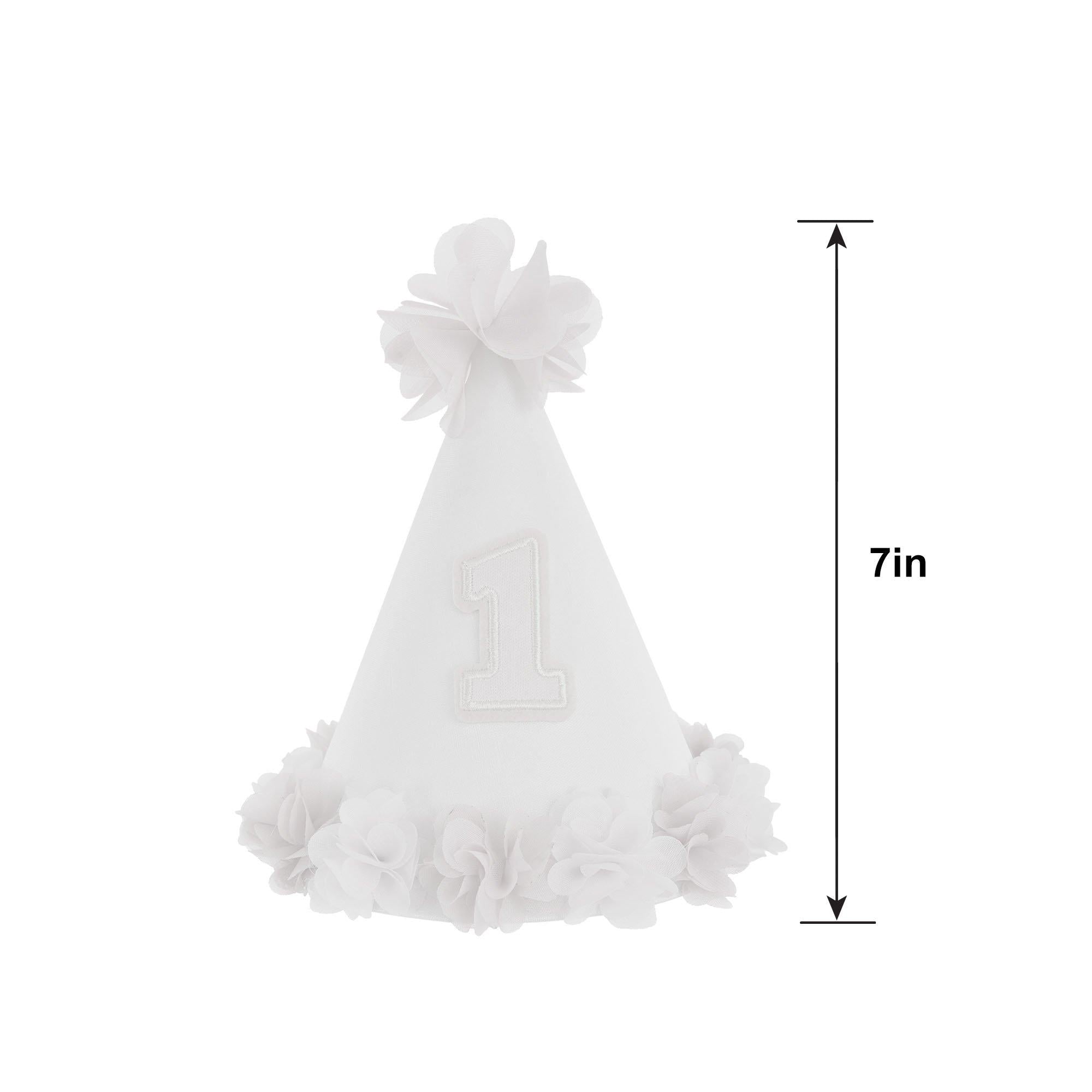 Pink 1st Birthday Flower Hat, 7in - Image 2
