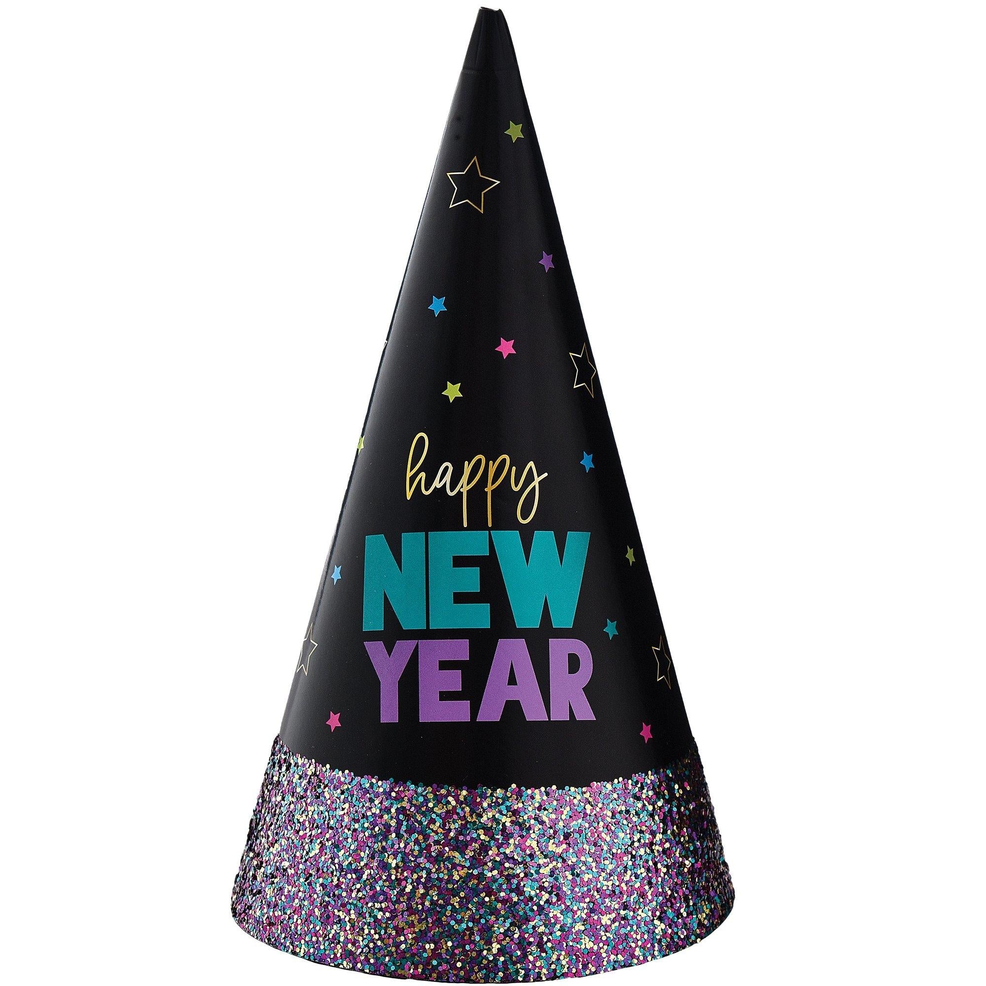 Starlight Glitter-Dipped New Year’s Eve Party Hat, 9in