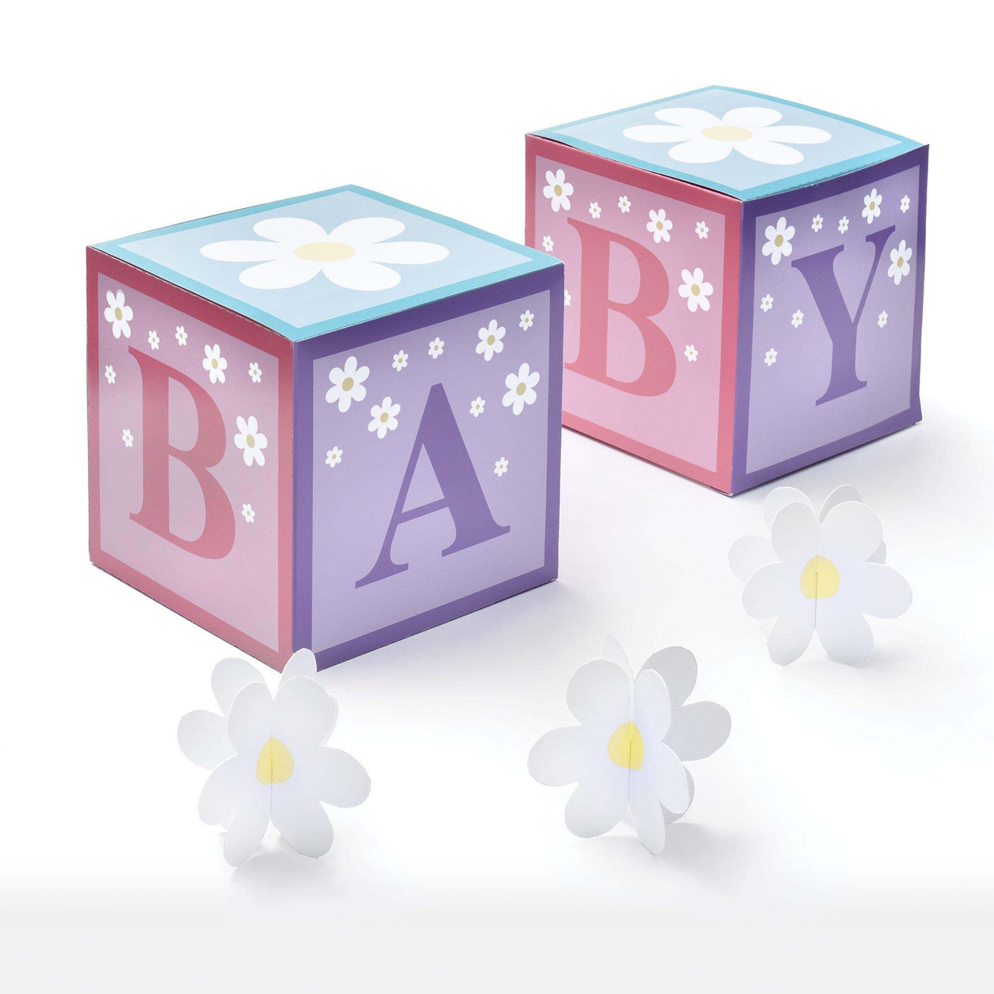Little Daisy Baby Block Table Decorations, 5pc - Image 2