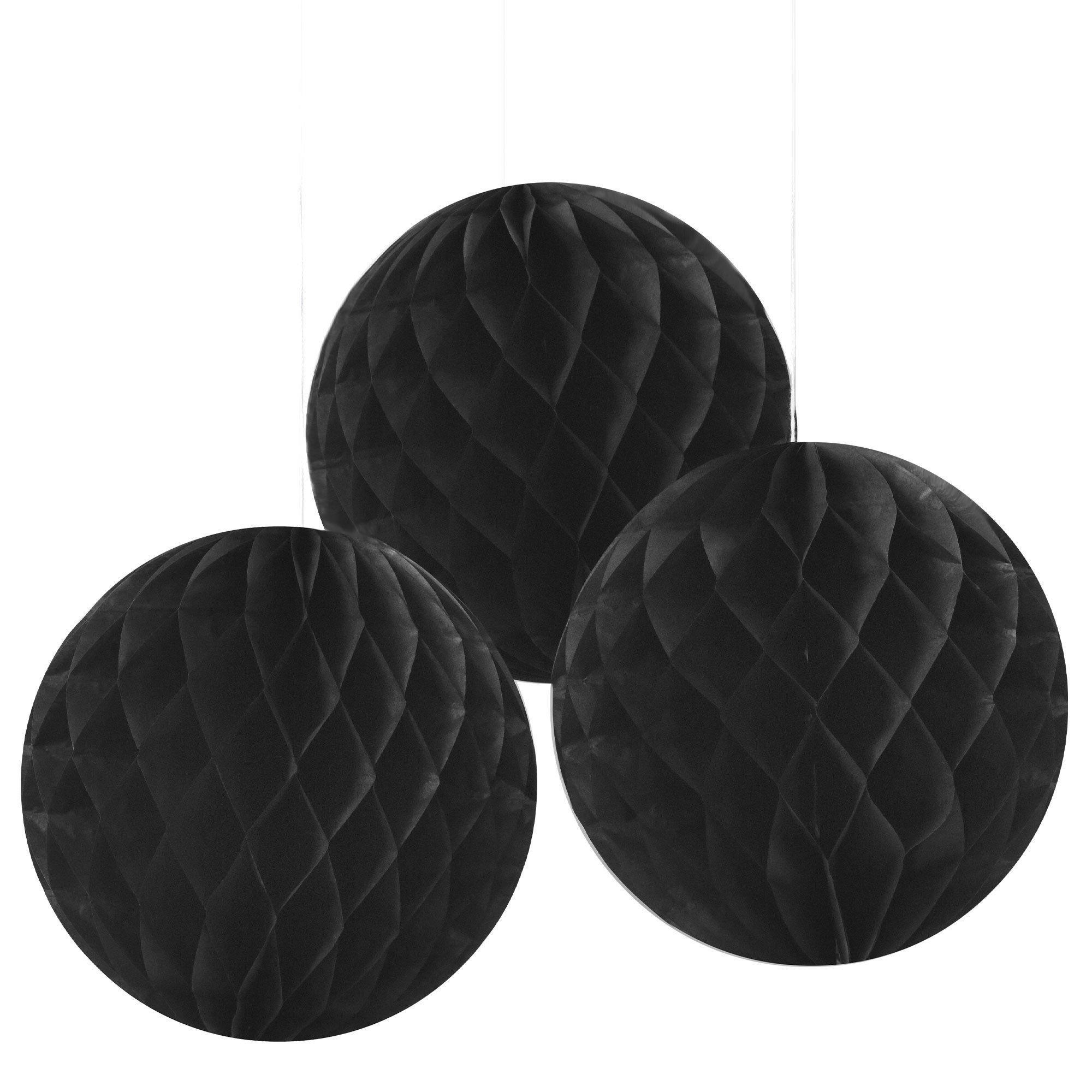 White Honeycomb Hanging Decorations, 12in, 3pc, Sizes 10in and 12in, Assorted Colors - Image 2