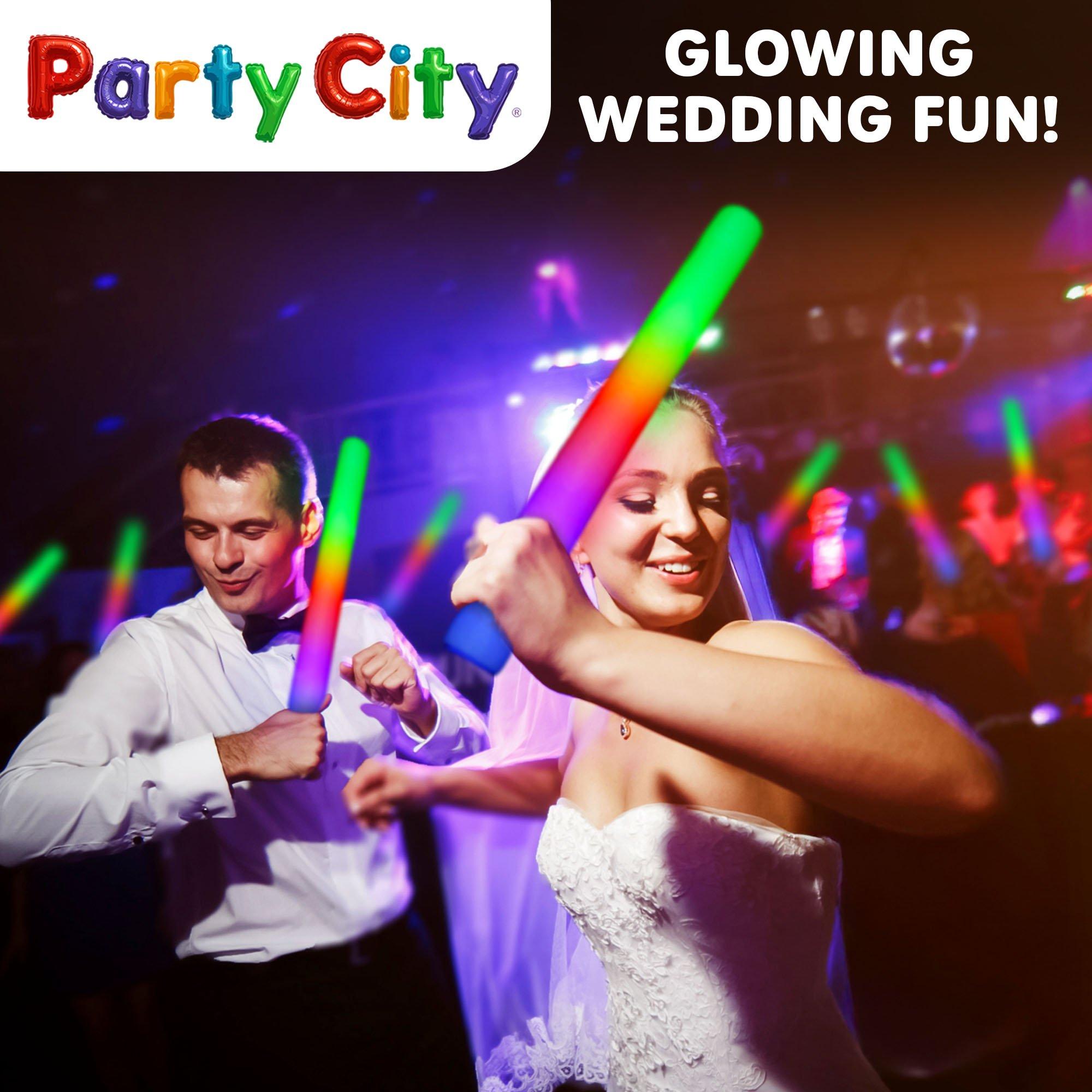 LED Foam Light Up Glow Stick Baton w 3 Flashing Modes 4 Color 24pk - Image 2