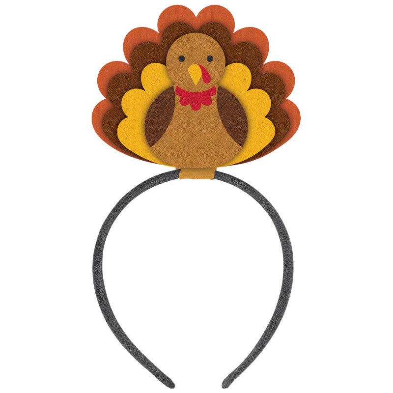 Thanksgiving Turkey Felt Headband, 5.3in x 10in