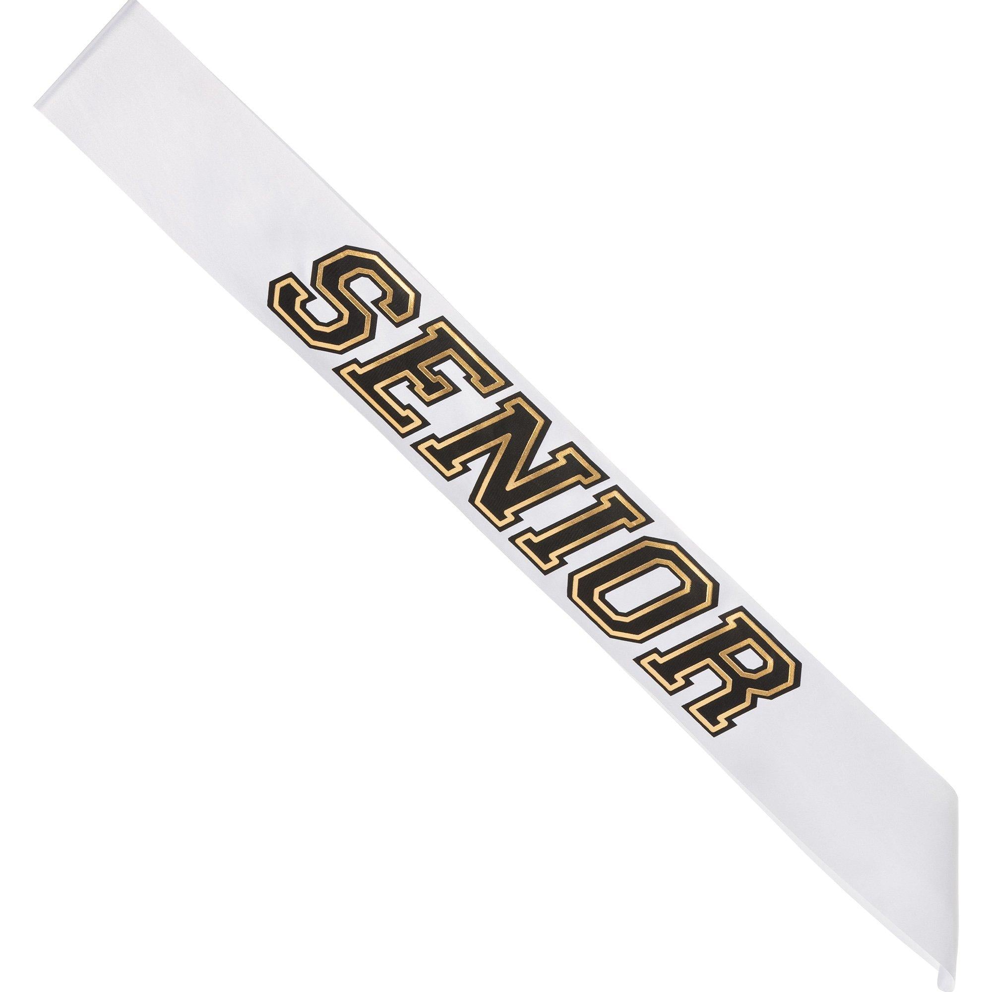 Black, Gold, & White Senior Sash - Image 2