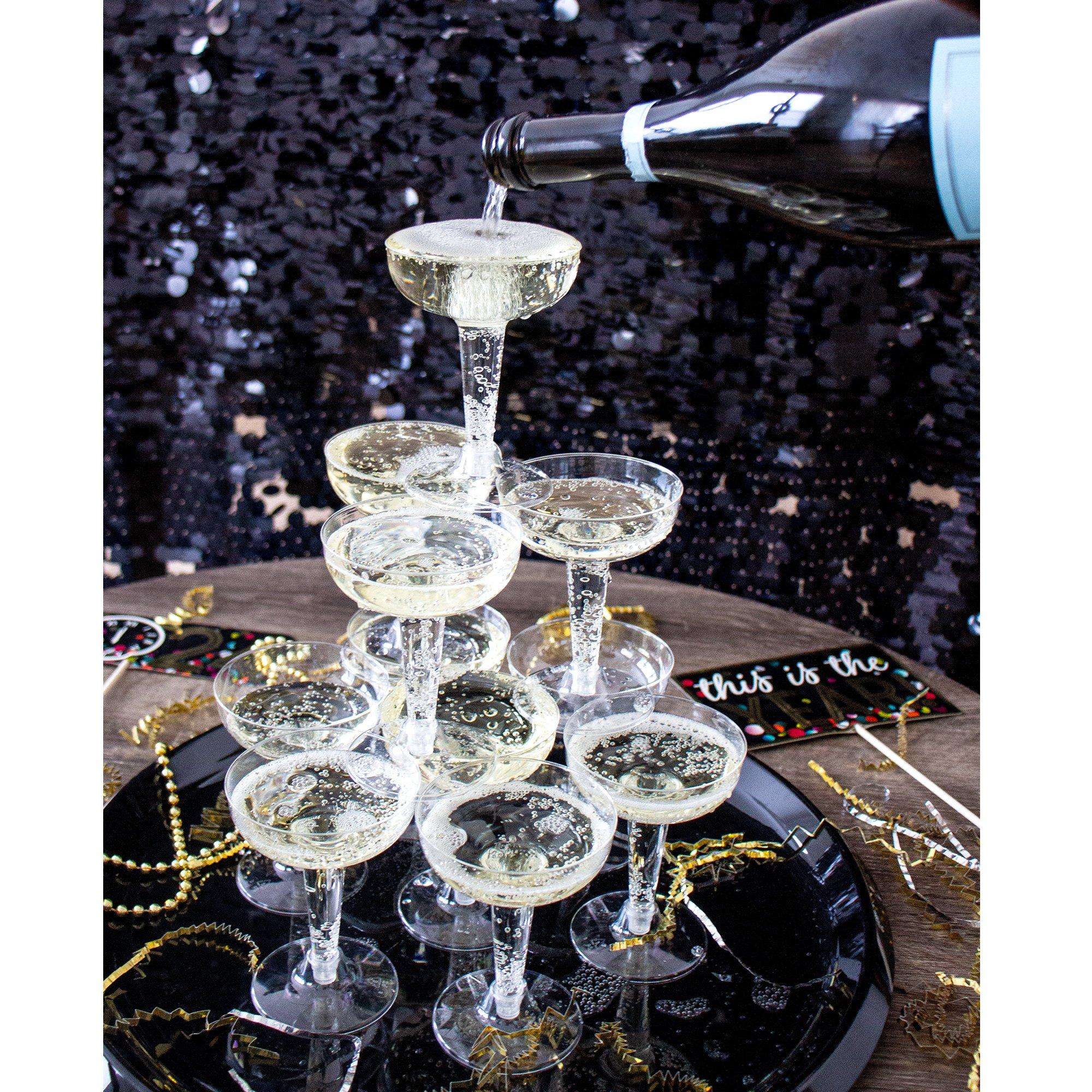 Clear Plastic Champagne Coupe Glasses, 8oz, 20ct - Image 2