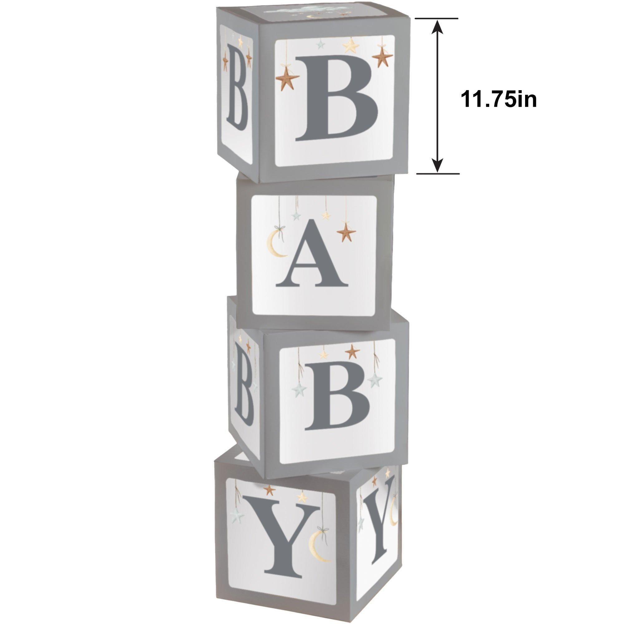 Over the Moon Pop-Up Baby Shower Block Decorations, 4pc - Image 2