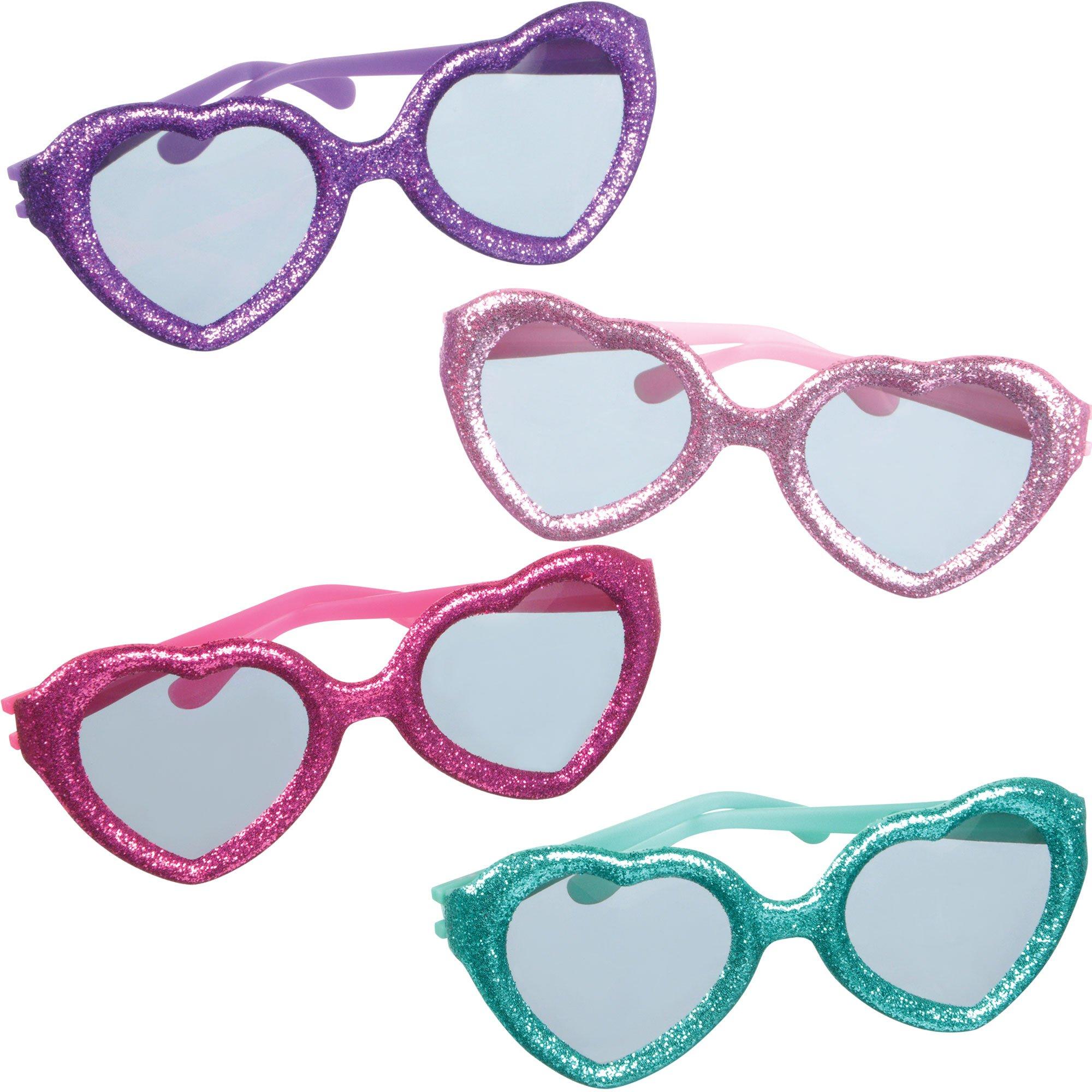 Glitter Heart Glasses 12ct – Sparkling Heart-Shaped Kids’ Sunglasses