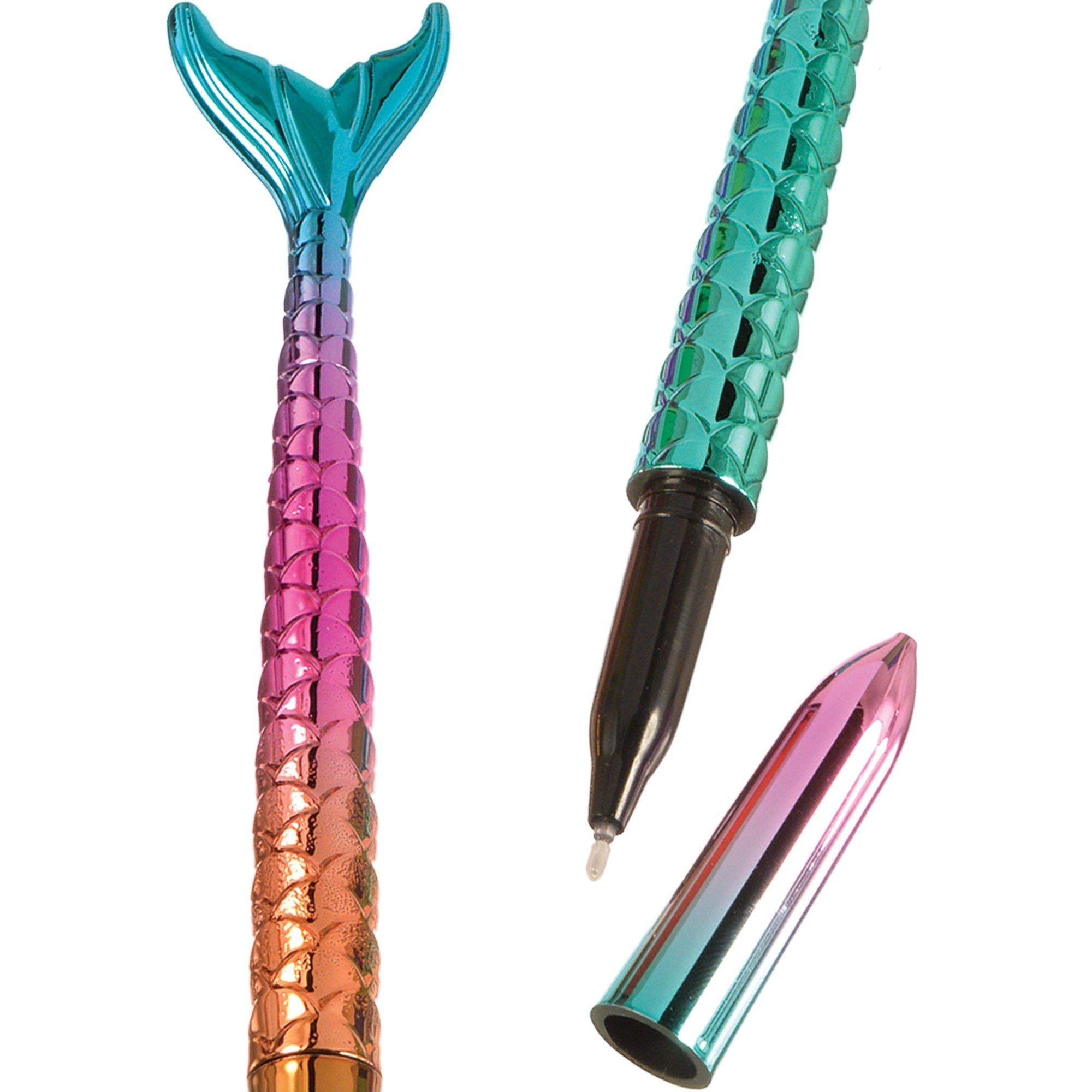 Metallic Shimmering Mermaids Plastic Pens, 5.9in, 8ct - Image 2