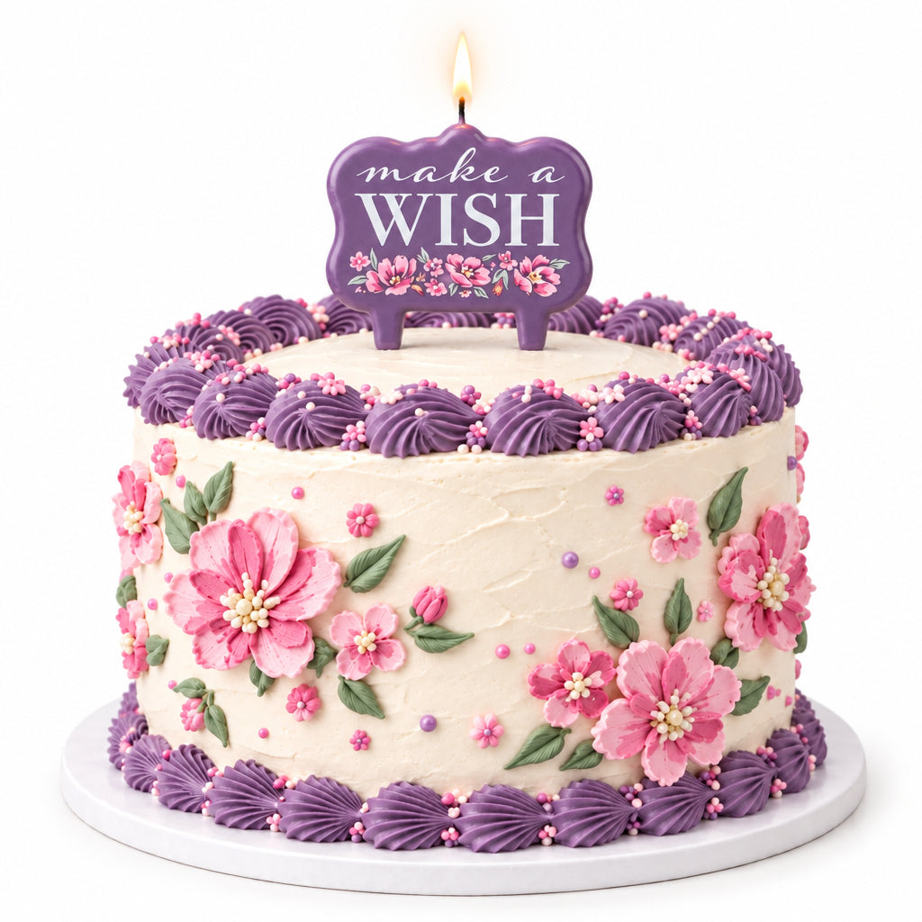 Ribbon and Rose Birthday Candles