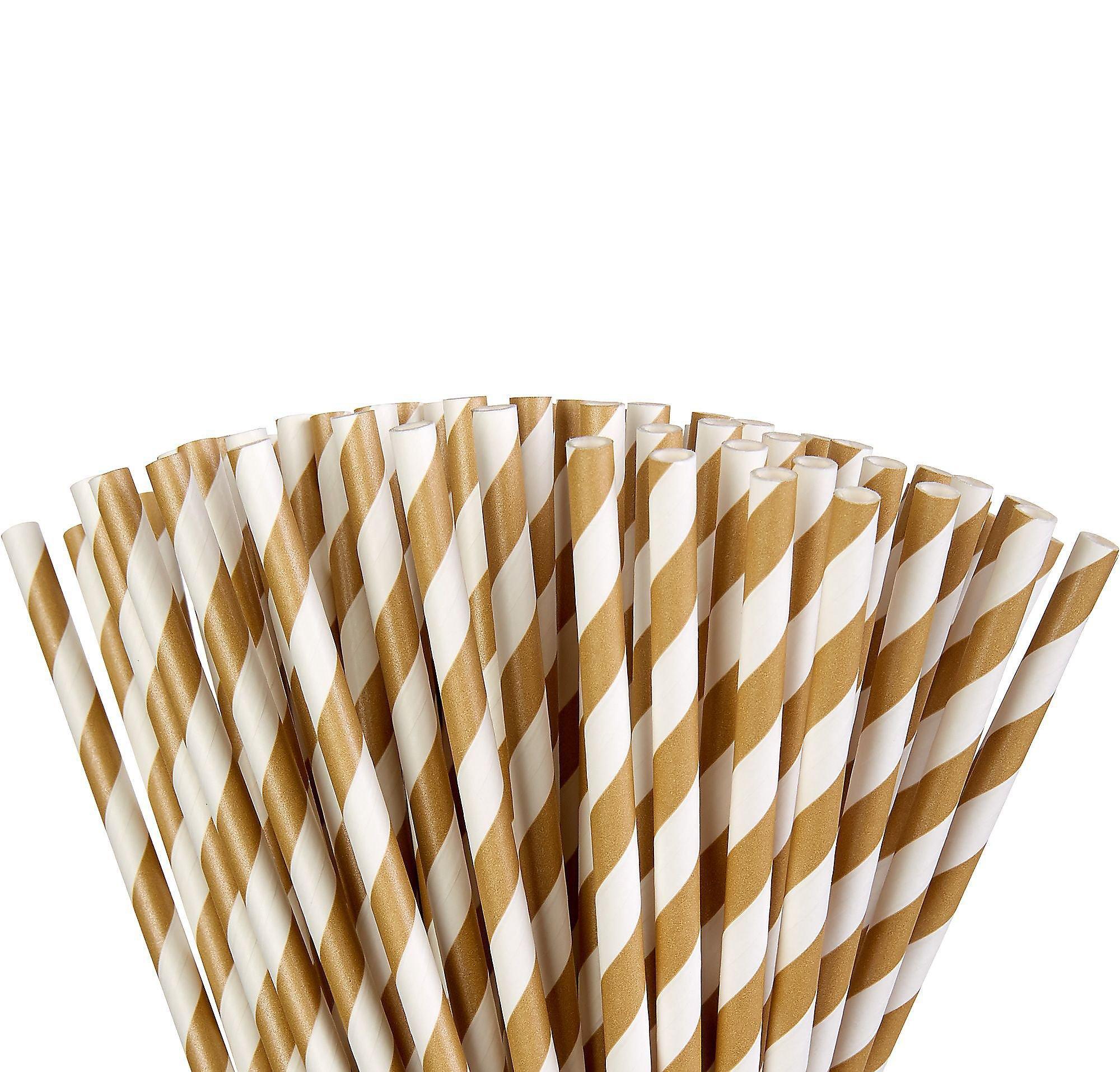 Striped Paper Straws, 7.75in, 50ct, Assorted Colors - Image 2