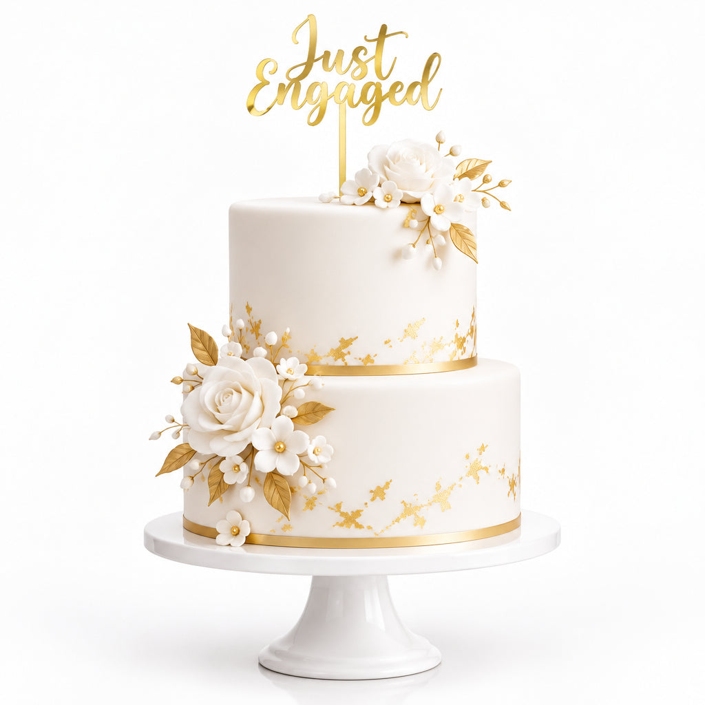 Just Engaged Acrylic Cake Topper