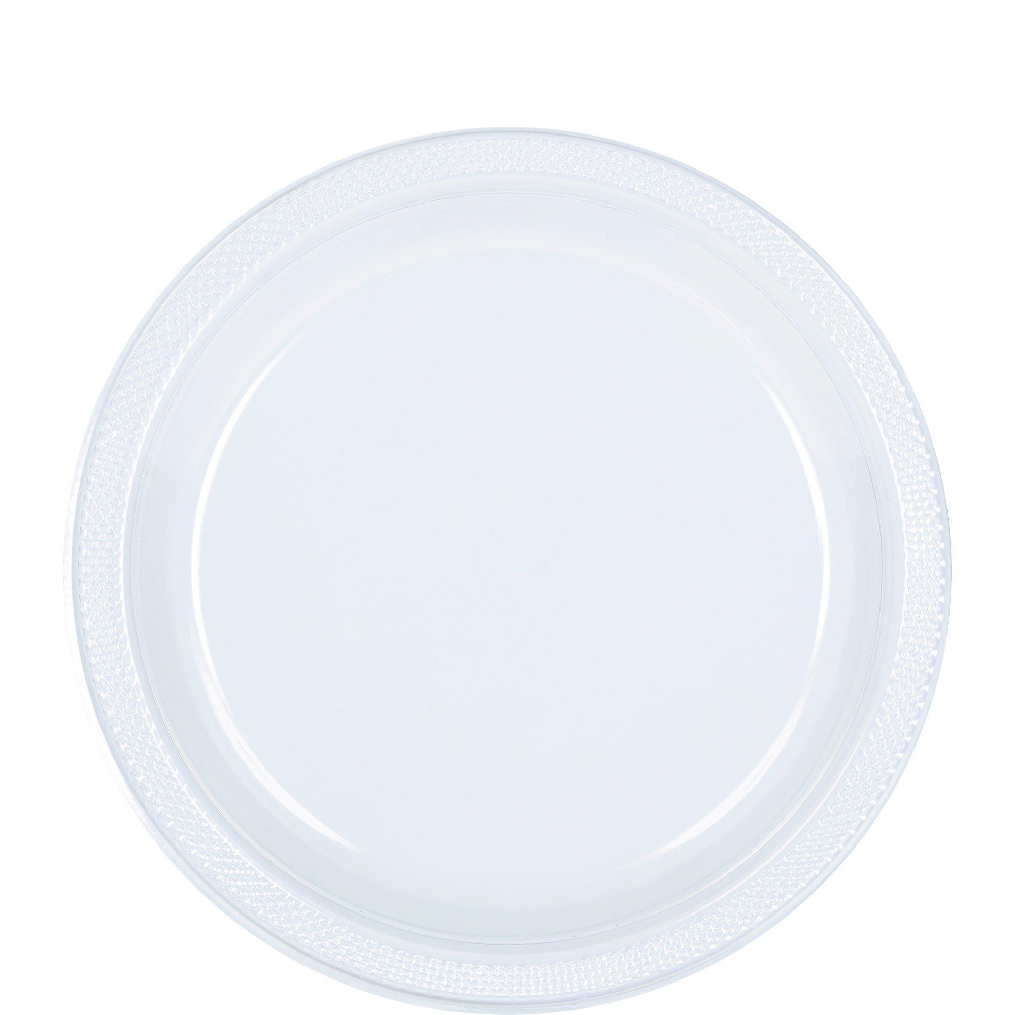 Plastic Lunch Plates, 9in, Assorted Colors, 20ct