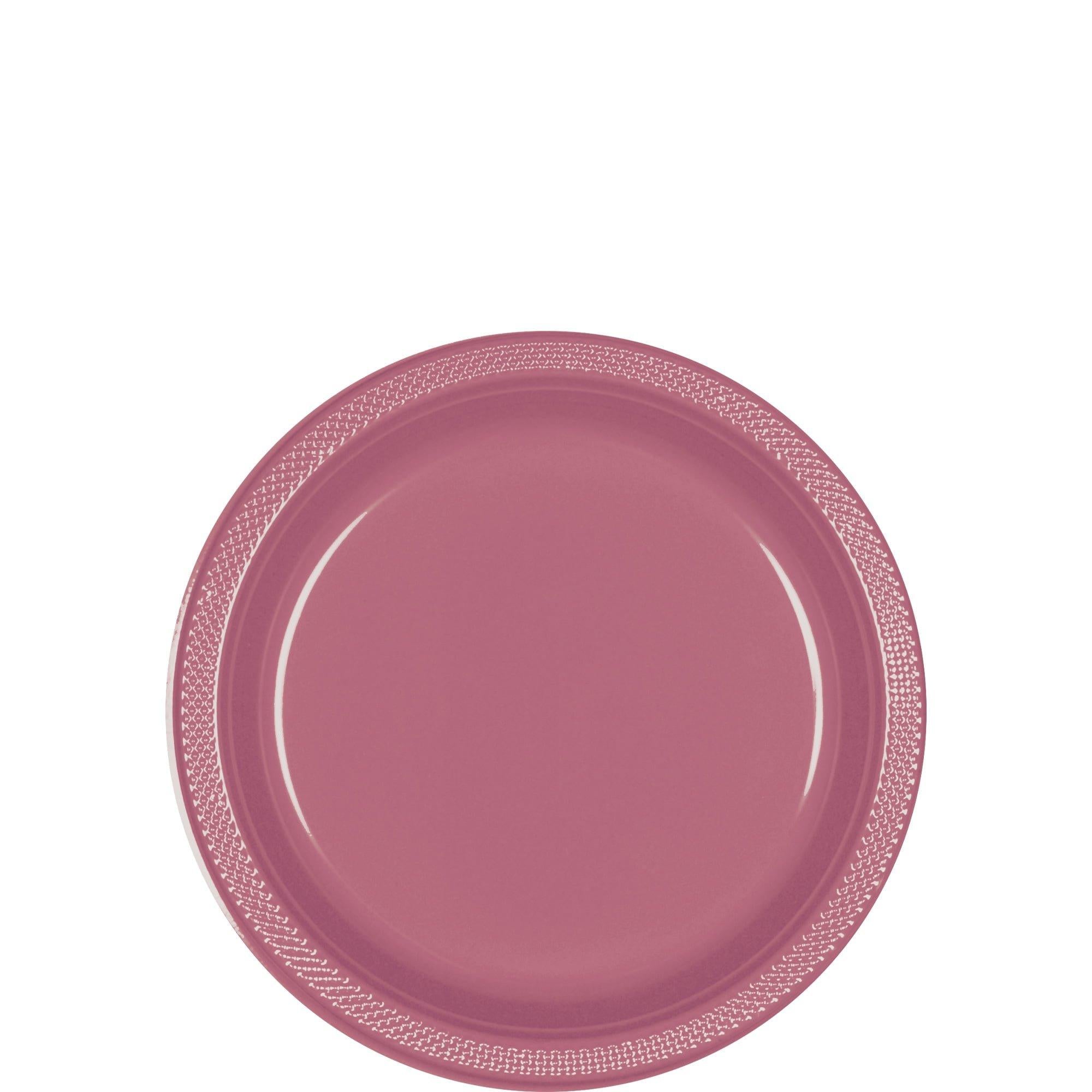 Mauve Plastic Dessert Plates, 7in, 20ct