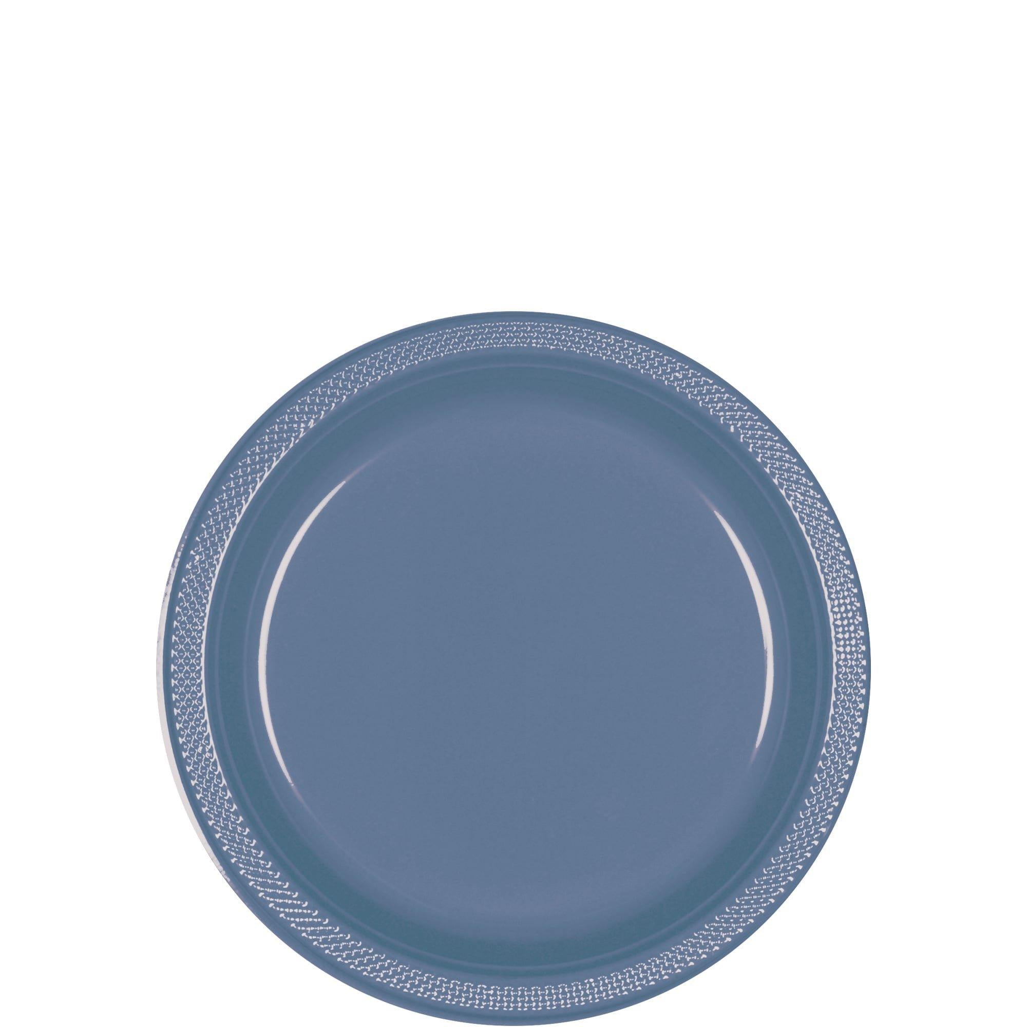 Indigo Plastic Dessert Plates, 7in, 20ct