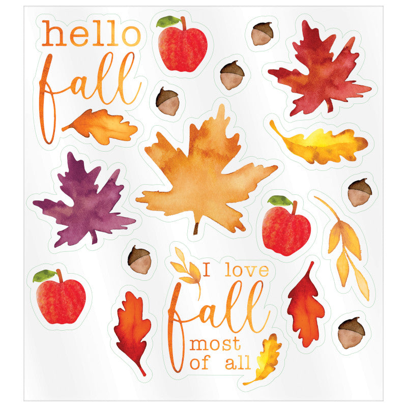 Fall Vinyl Window Decorations, 18pc