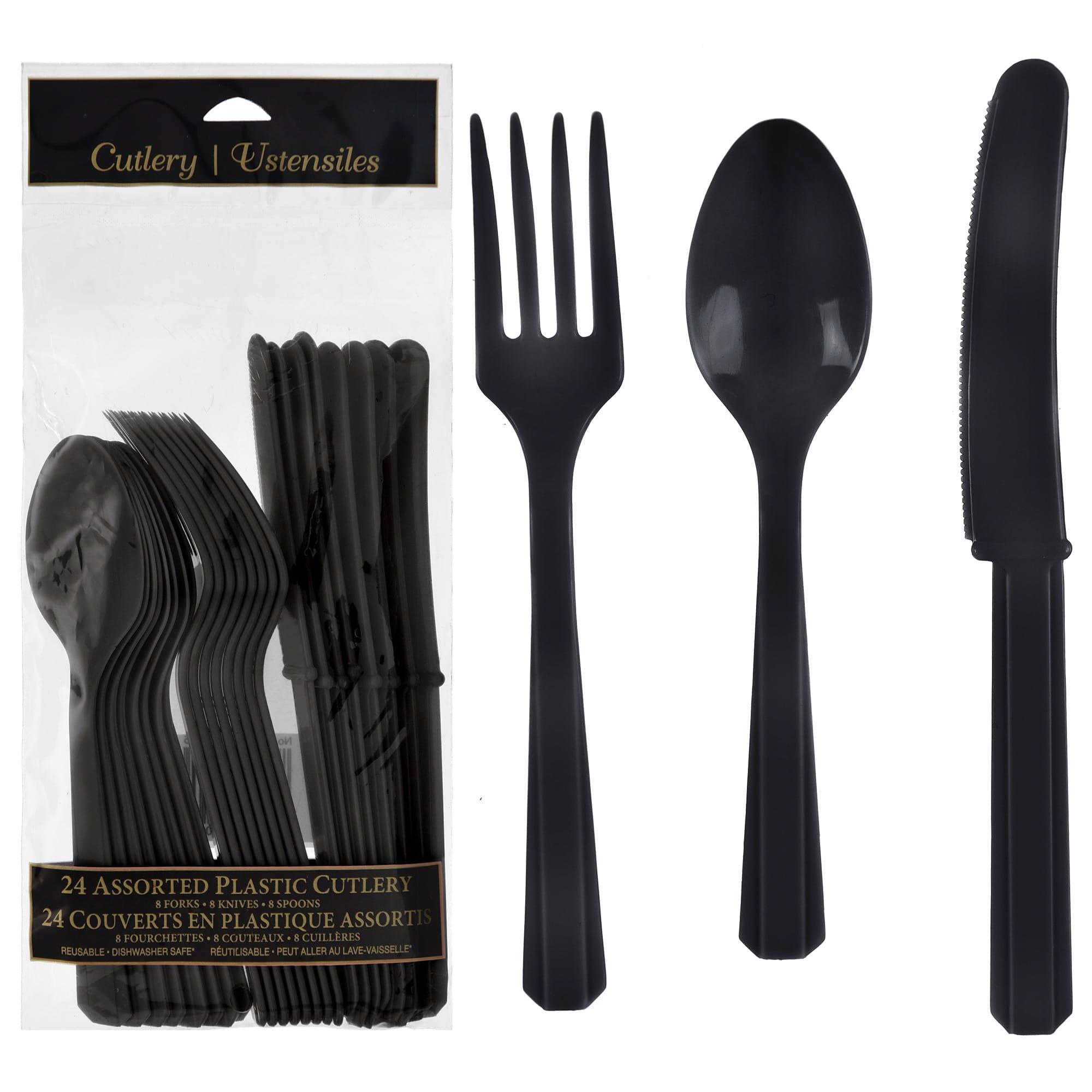 Plastic Cutlery Set, 24ct, Assorted Colors - Image 2