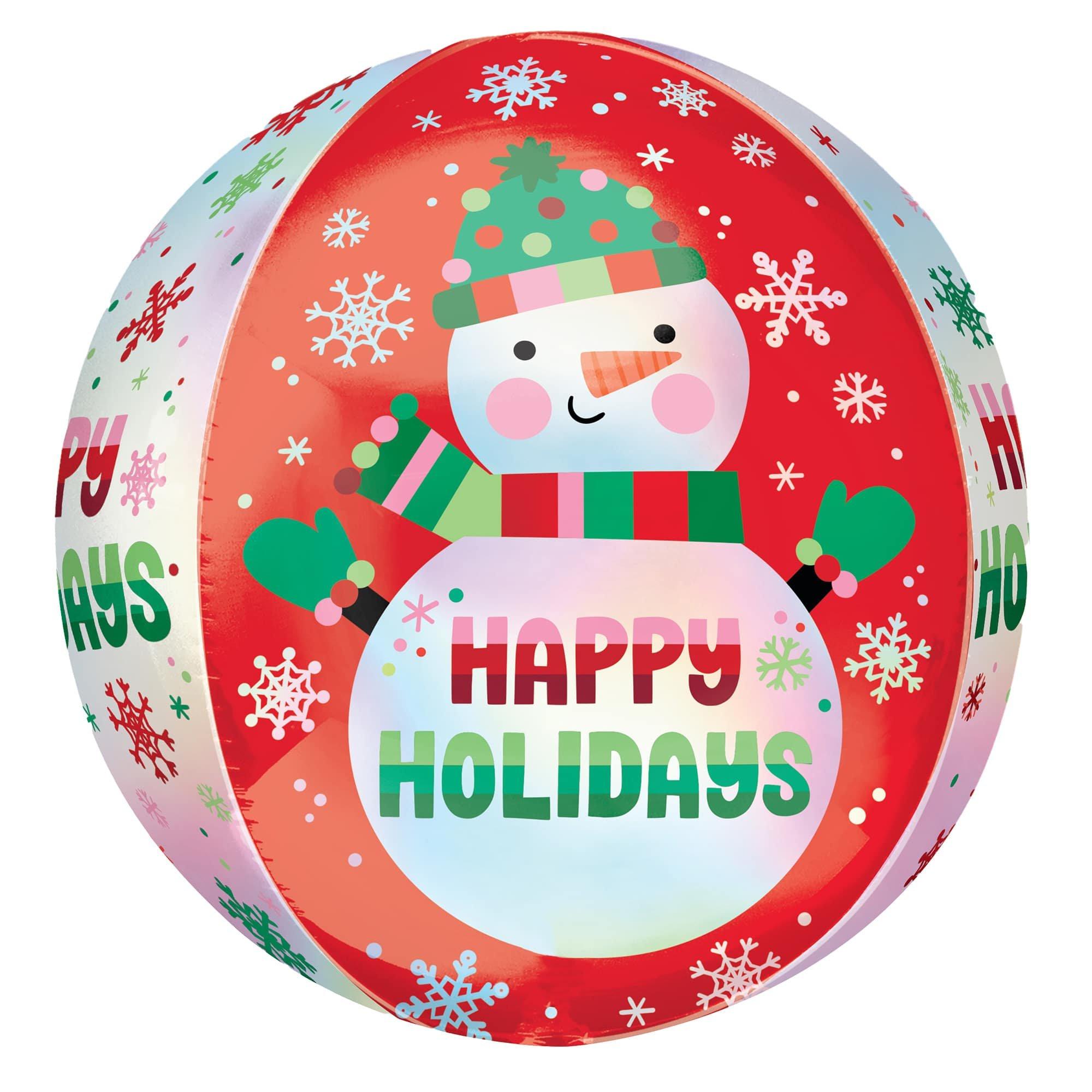 Shimmering Snowman Orbz Foil Balloon, 15in - Image 2