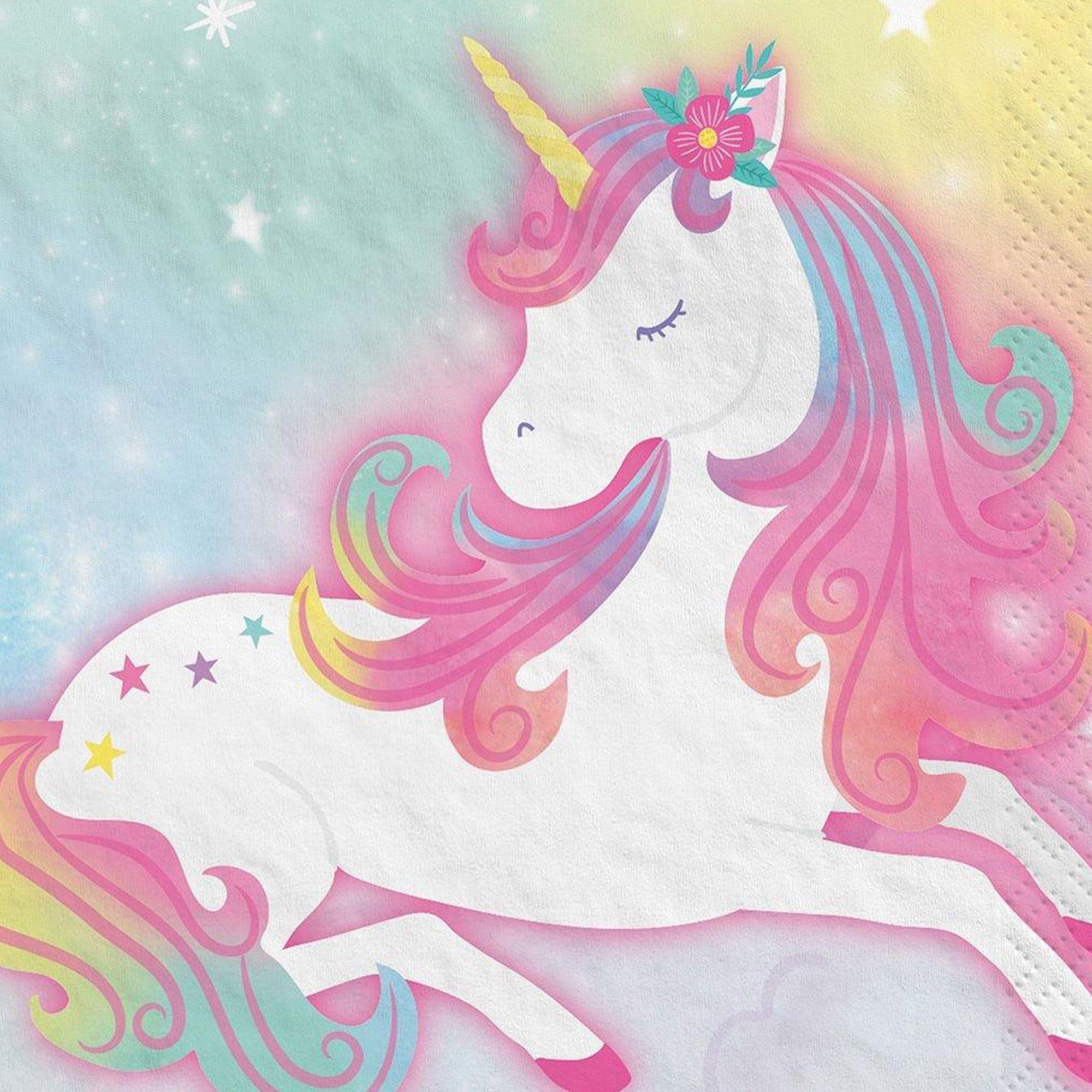 Enchanted Unicorn Paper Beverage Napkins, 5in, 16ct - Image 2