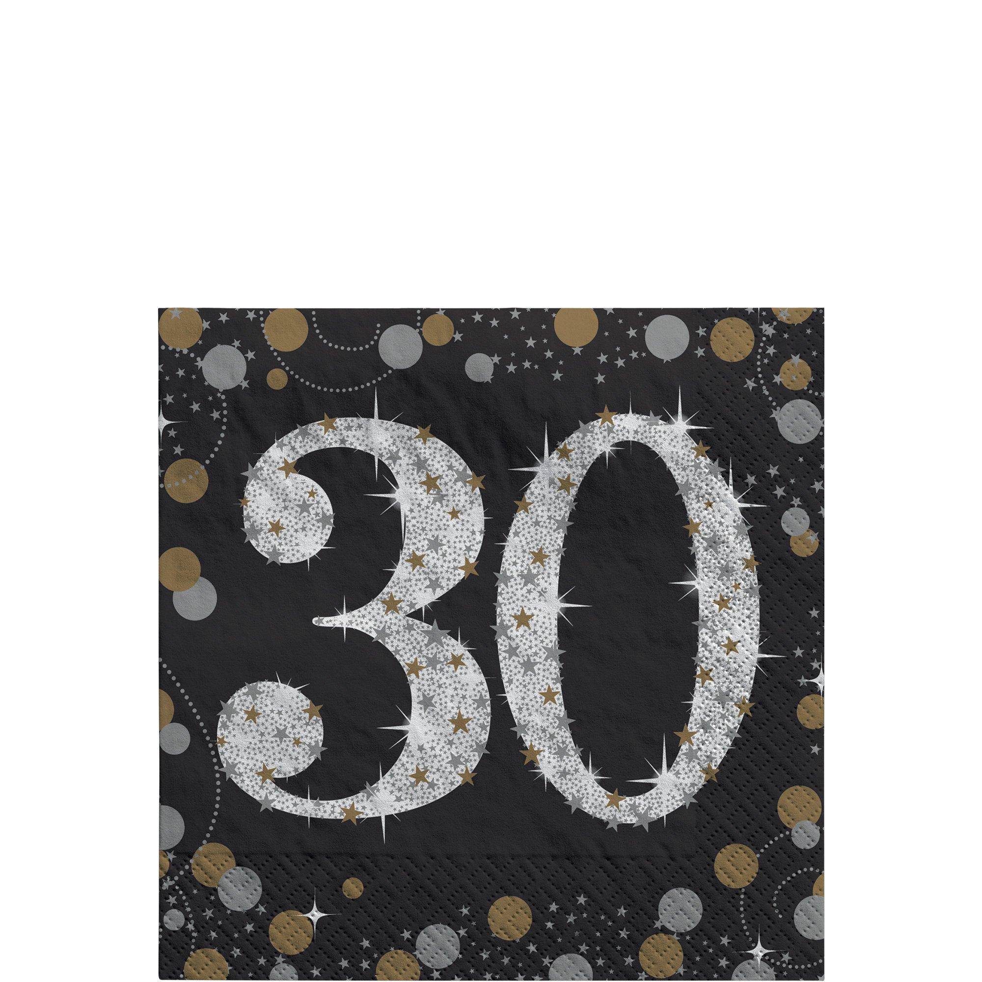 Milestone Beverage Napkins, 16ct - Sparkling Celebration, Ages 30, 40, 50, 60 - Image 2
