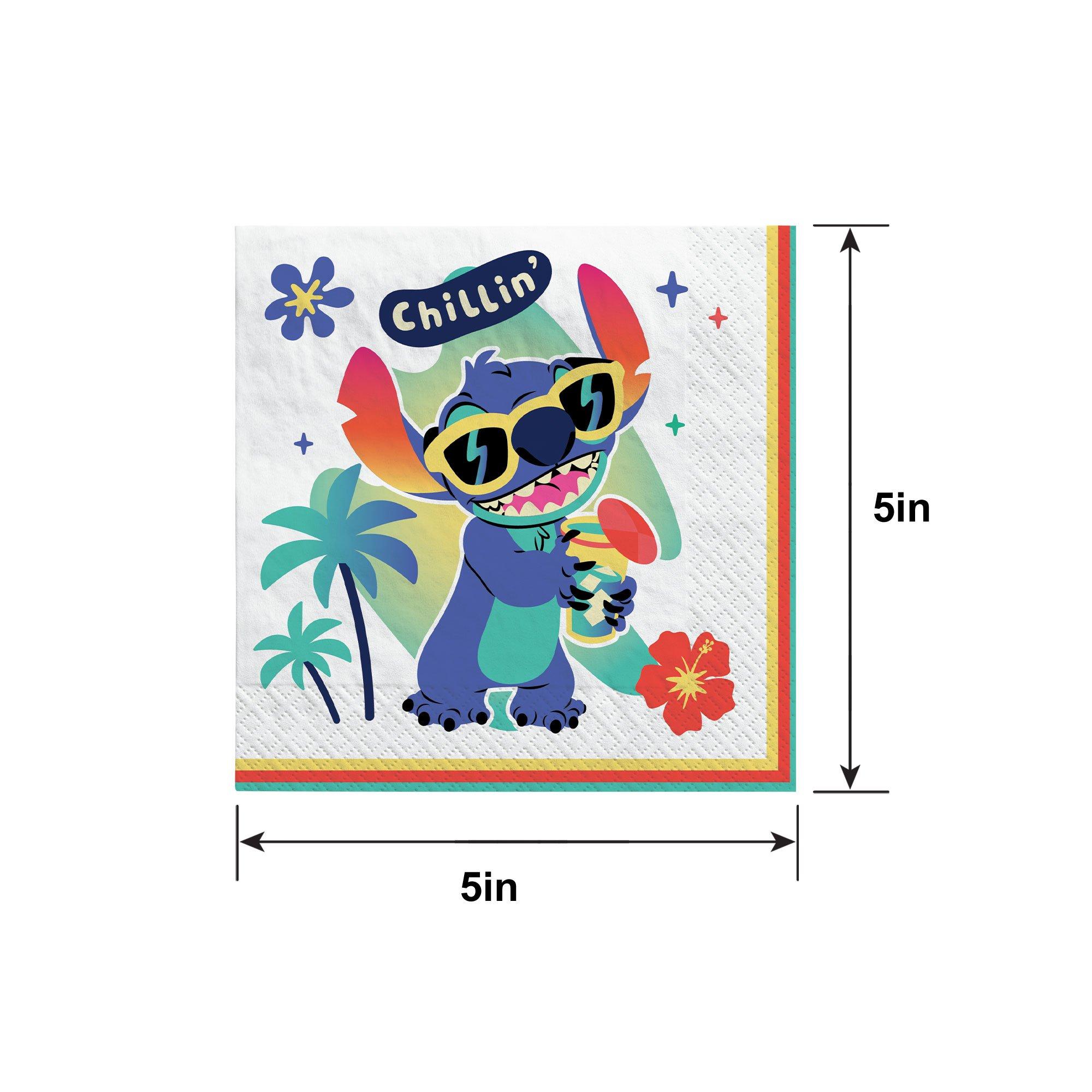 Stitch Aloha Beverage Napkins, 5in, 16ct - Disney Lilo & Stitch - Image 2