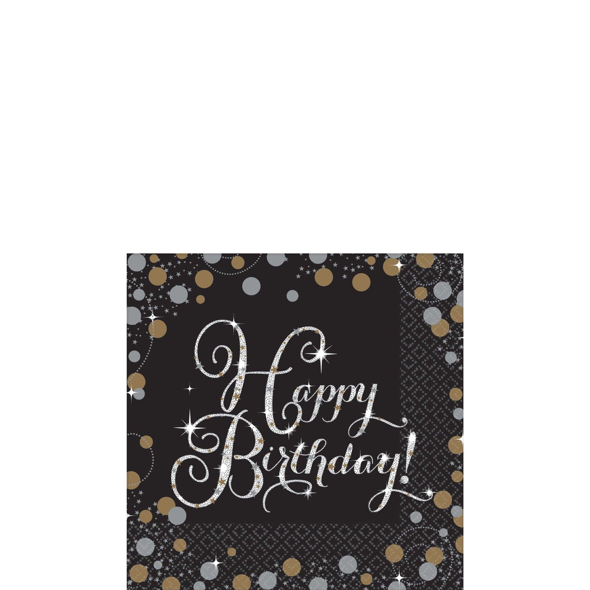 Happy Birthday Napkins 16ct - Sparkling Celebration, Assorted Options - Image 2