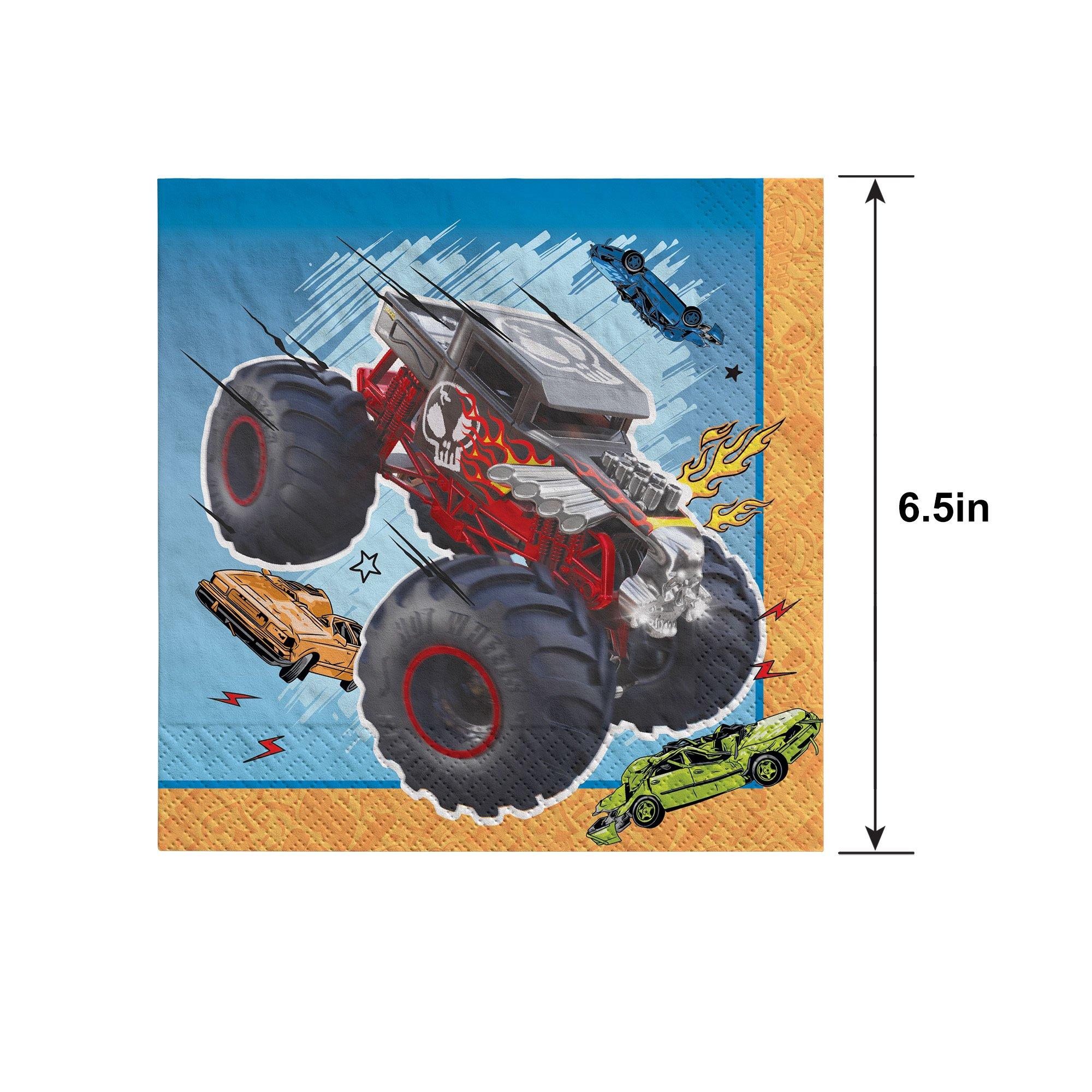 Hot Wheels Monster Trucks Paper Lunch Napkins, 6.5in, 16ct - Image 2