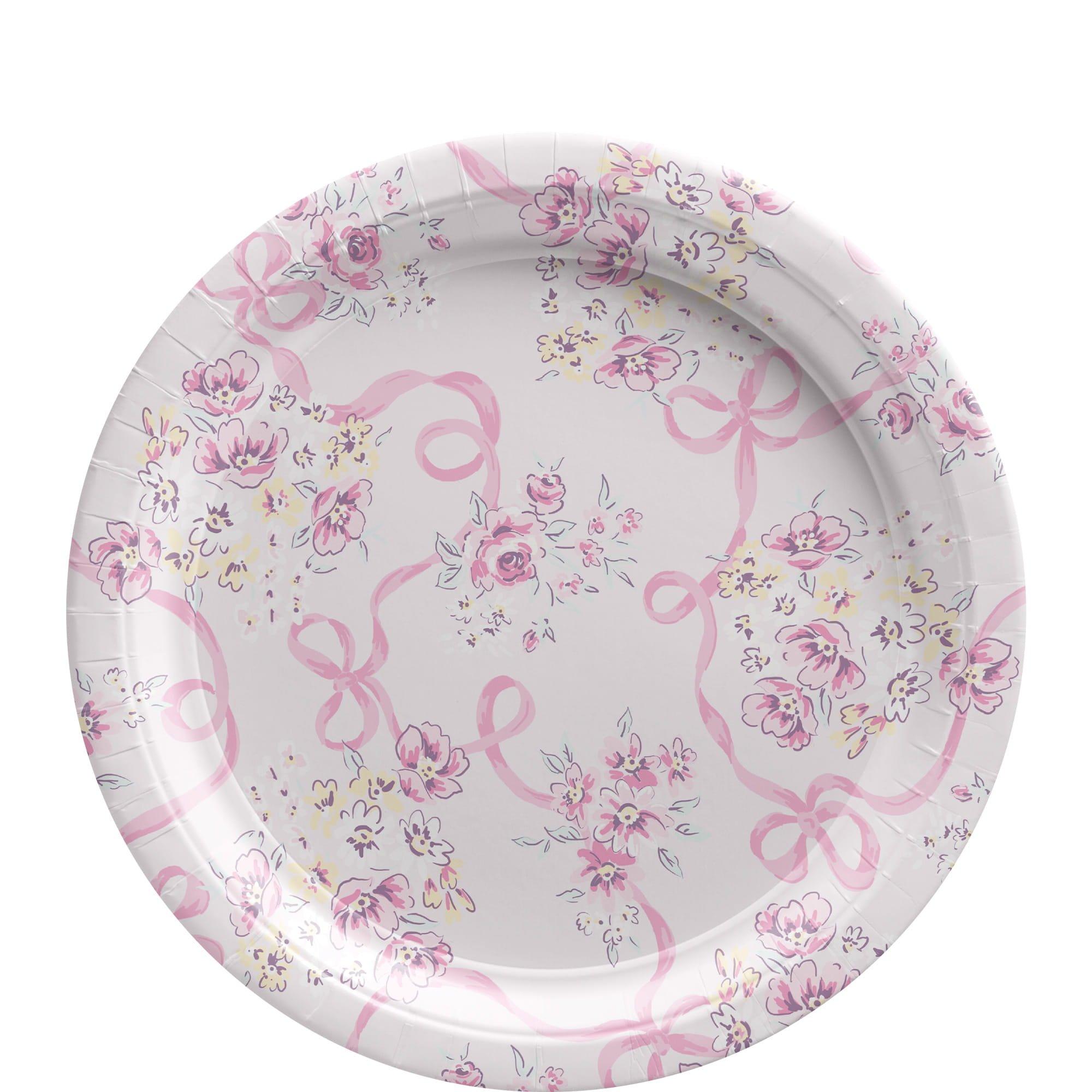 Ribbon and Rose Paper Plates, 8ct, Assorted Options - Image 2