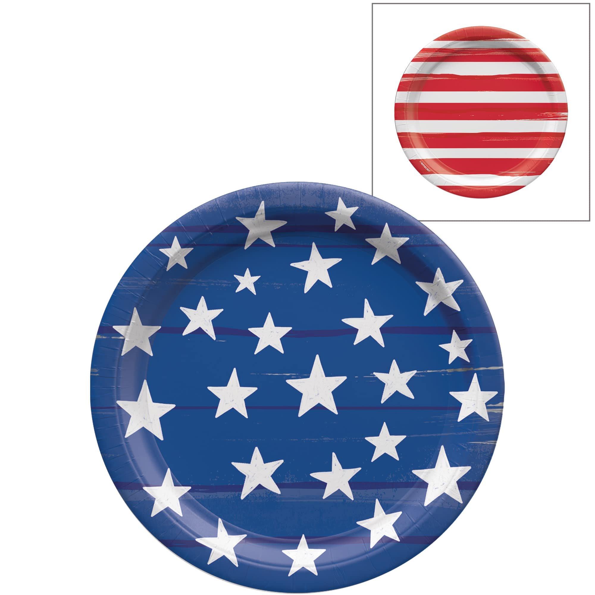 Painted Patriotic Paper Dessert Plates, 8ct, Assorted Options - Image 2