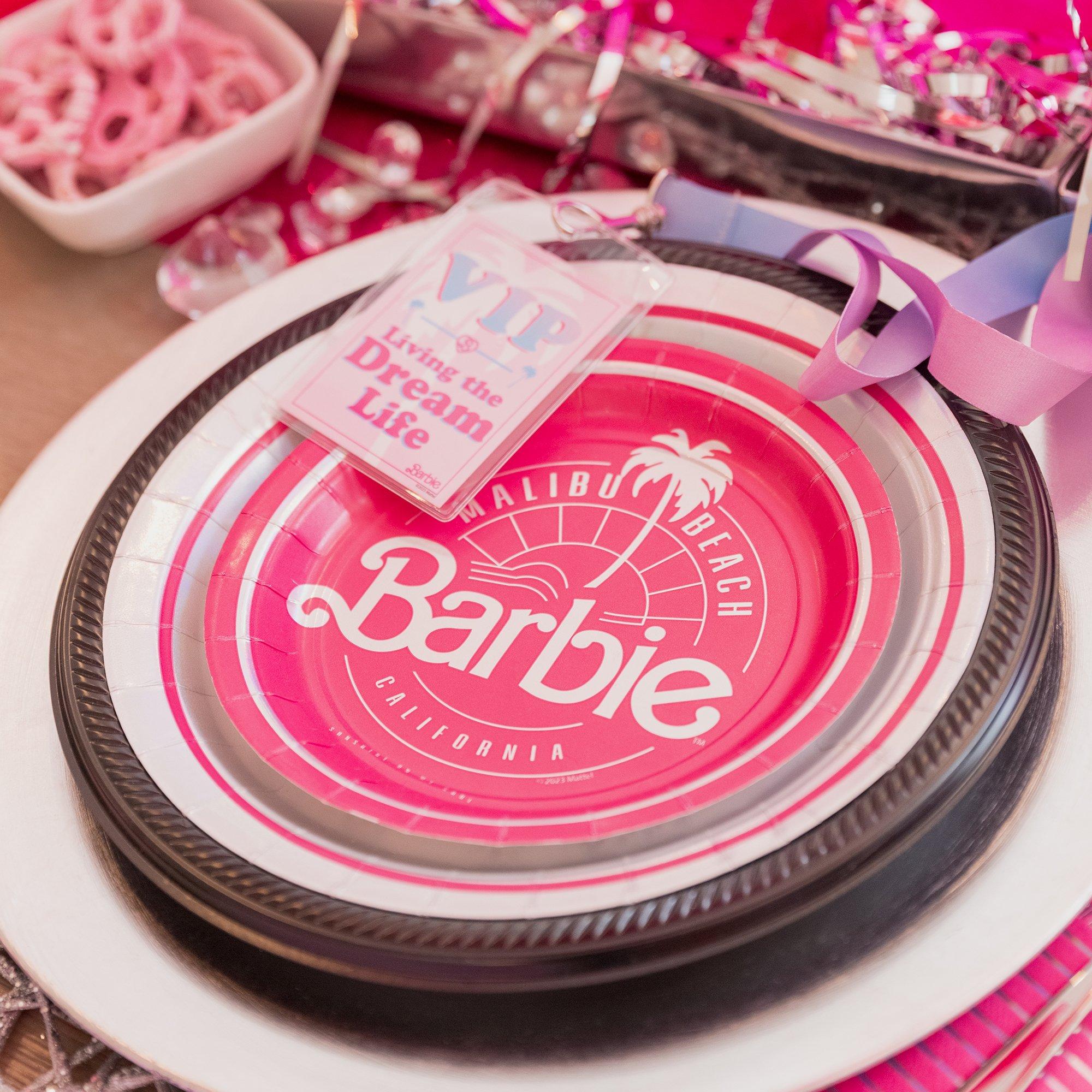 Metallic Malibu Barbie Paper Dessert Plates, 7in, 8ct - Image 2